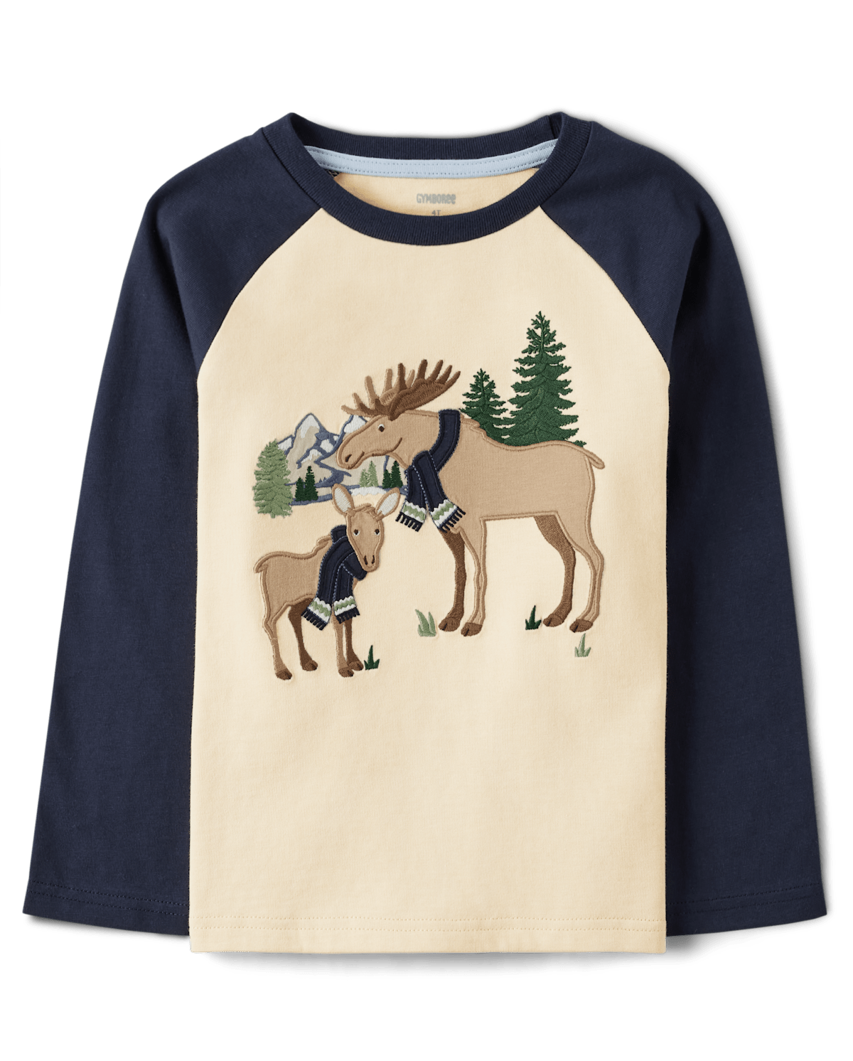 Детские топы Gymboree Boys Embroidered Moose Raglan Top - Little Rocky Mountain