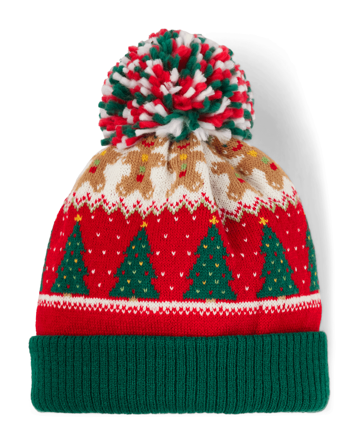Детские головные уборы Gymboree Boys Gingerbread Fairisle Pom Pom Hat - Gingerbread House