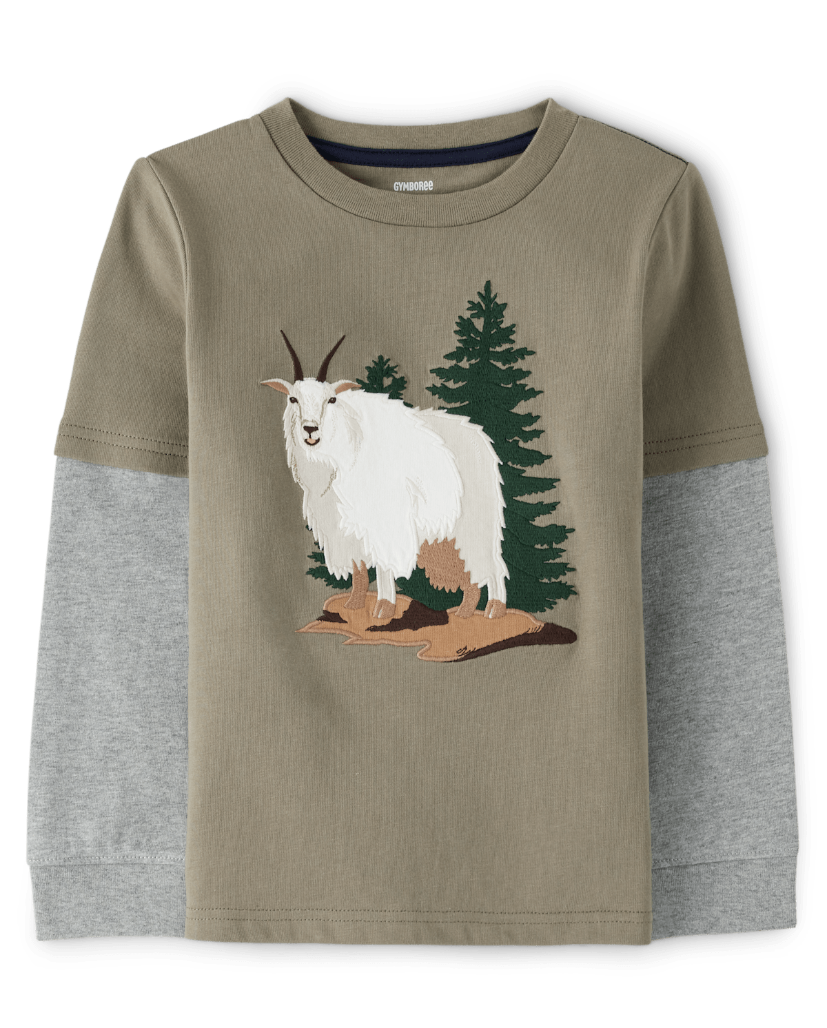 Детские топы Gymboree Boys Embroidered Goat Layered Top - Little Rocky Mountain