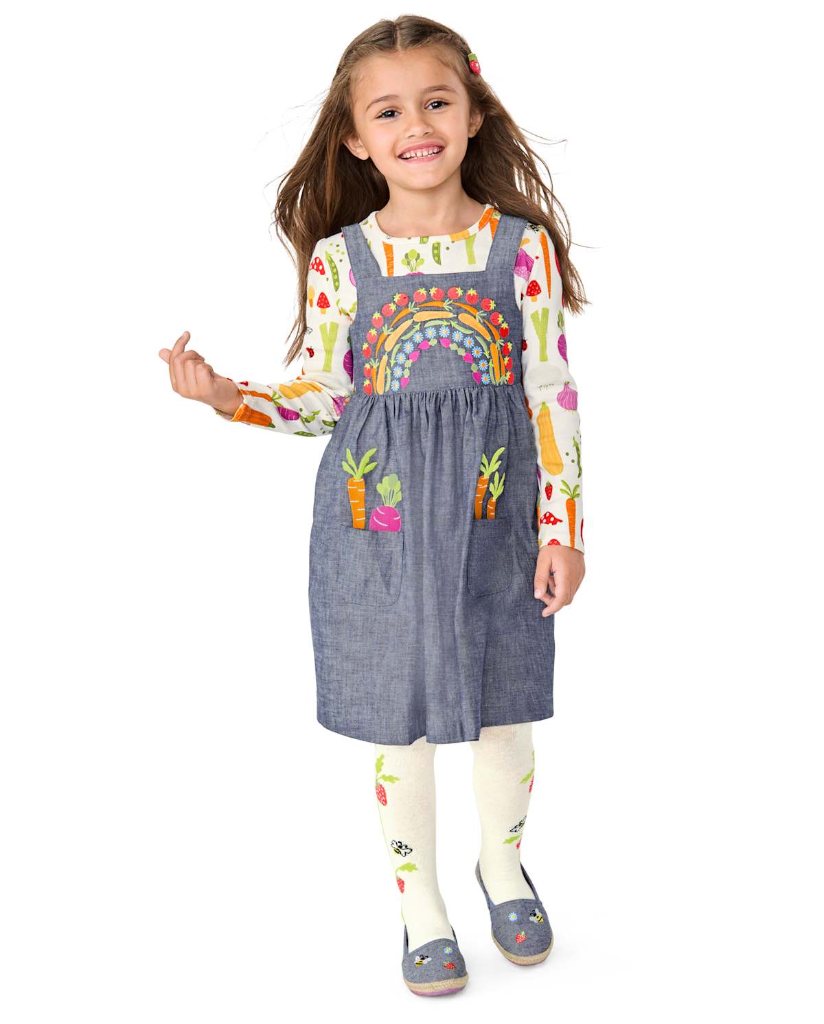 Детские юбки Gymboree Girls Embroidered Vegetable Skirtall - Little Sprout — фото 3