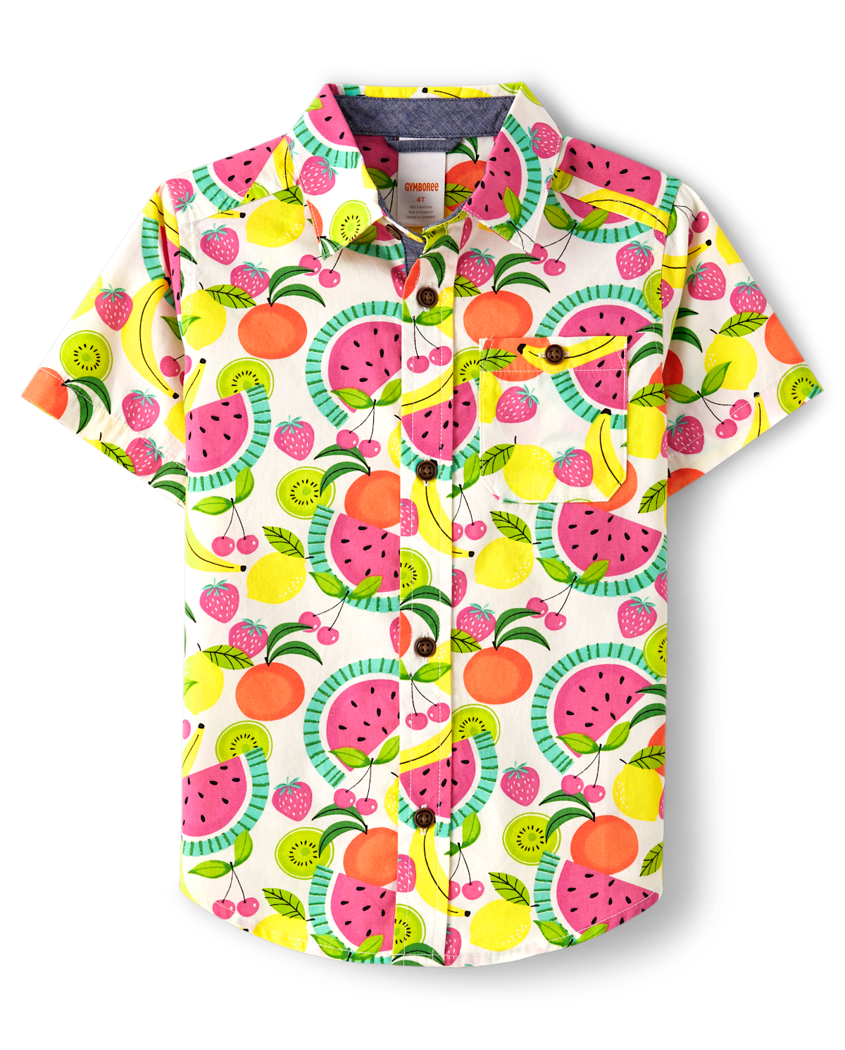 Детские рубашки Gymboree Boys Fruit Button Up Shirt - Festive Fruit