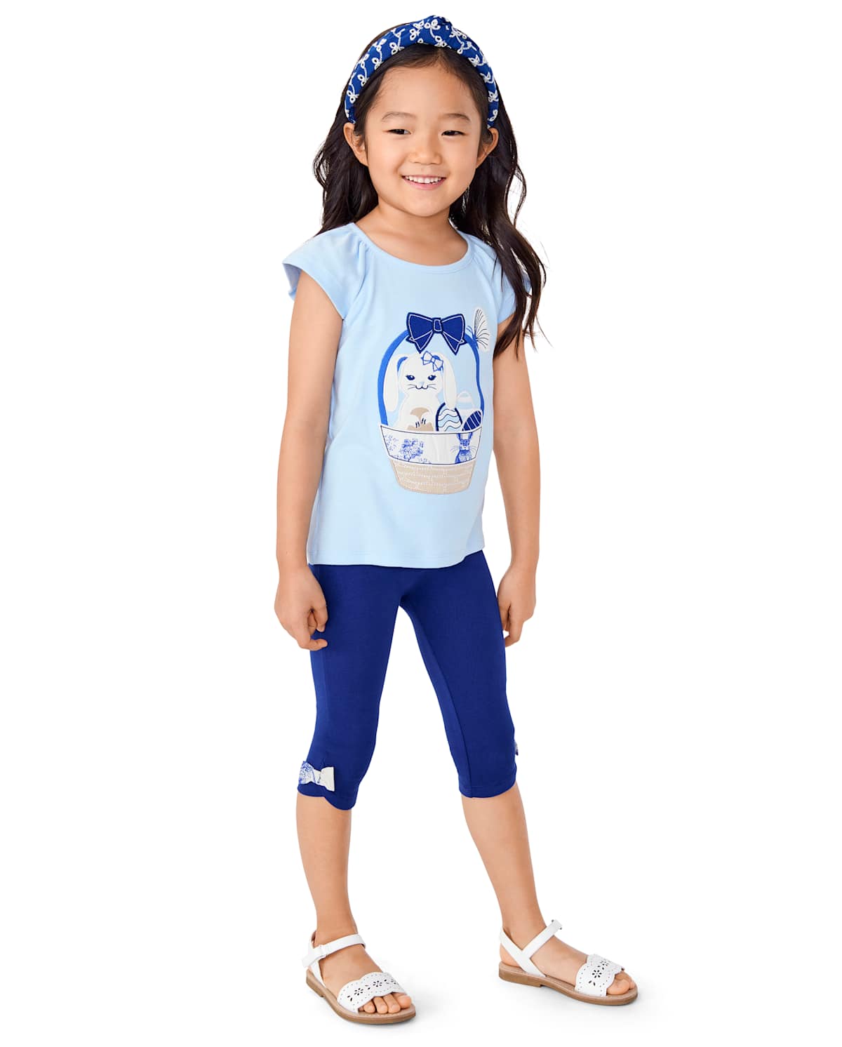 Детские леггинсы Gymboree Girls Bunny Bow Capri Leggings - Blue Belle — фото 3