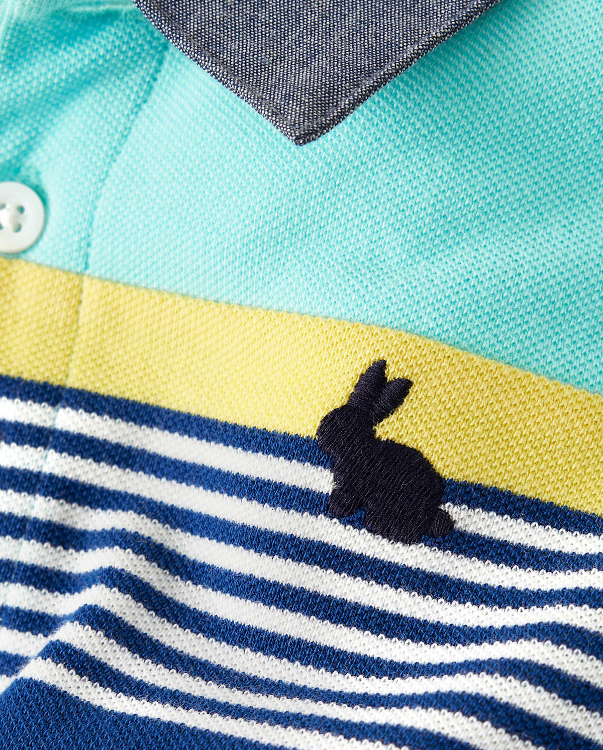 Детские топы Gymboree Boys Striped Embroidered Bunny Polo - Spring Celebrations