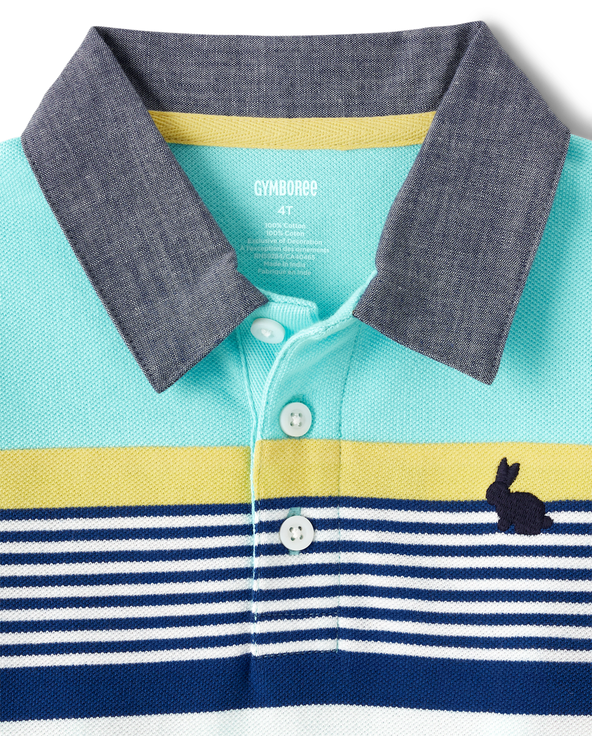 Детские топы Gymboree Boys Striped Embroidered Bunny Polo - Spring Celebrations — фото 2