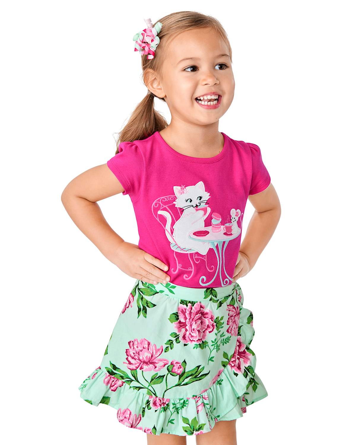 Детские юбки Gymboree Girls Floral Ruffle Skort - Time for Tea — фото 3