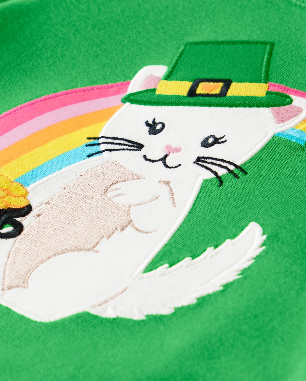 Детские топы Gymboree Girls Embroidered Cat Top - Little Leprechaun