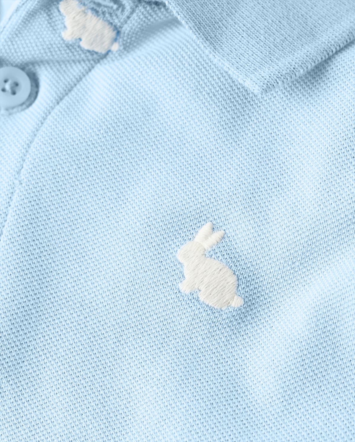 Детские топы Gymboree Boys Schiffli Bunny Polo - Blue Belle — фото 2