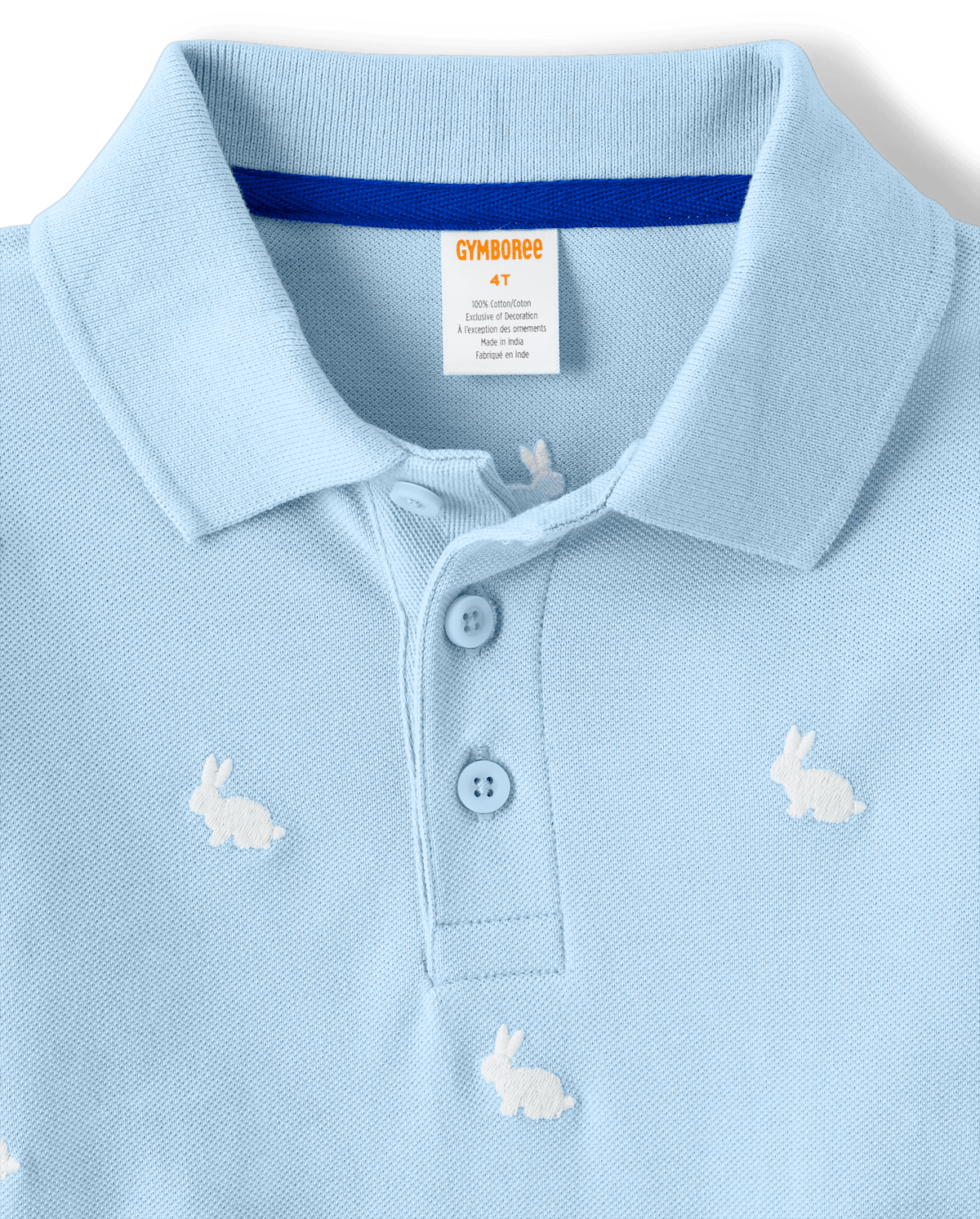 Детские топы Gymboree Boys Schiffli Bunny Polo - Blue Belle — фото 3