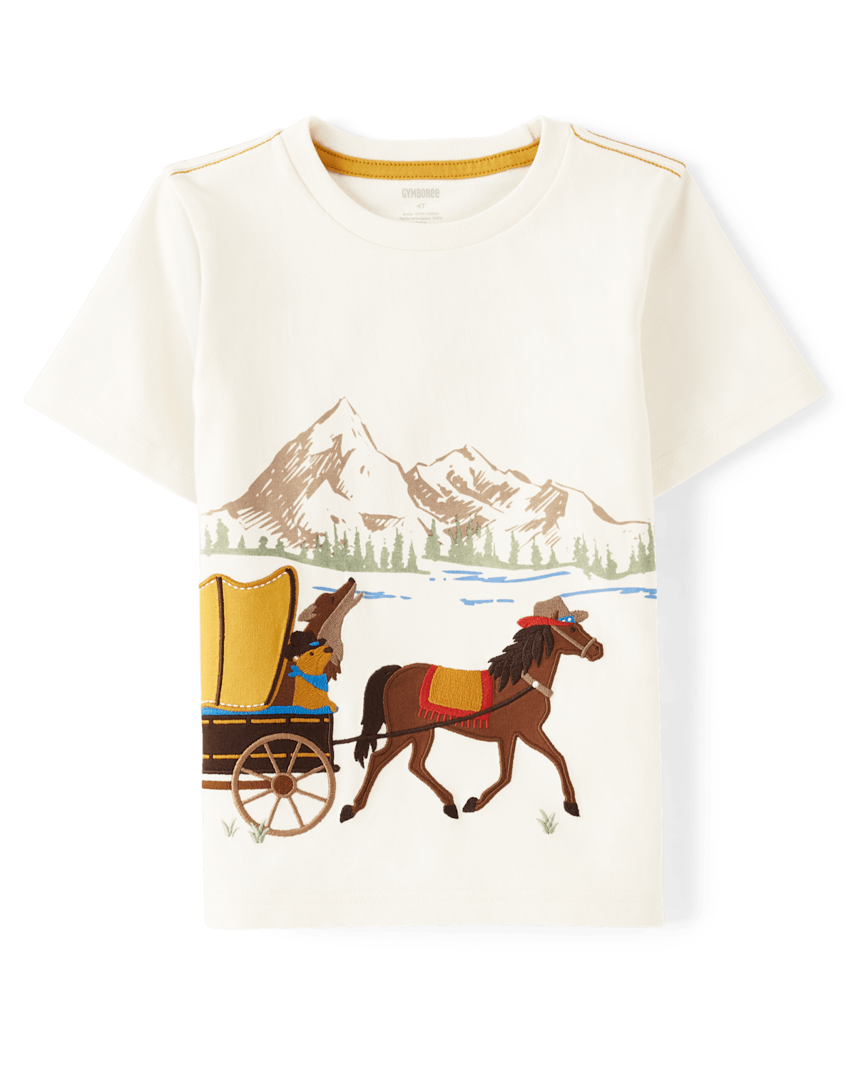 Детские топы Gymboree Boys Embroidered Mountain Scene Top - Country Trail