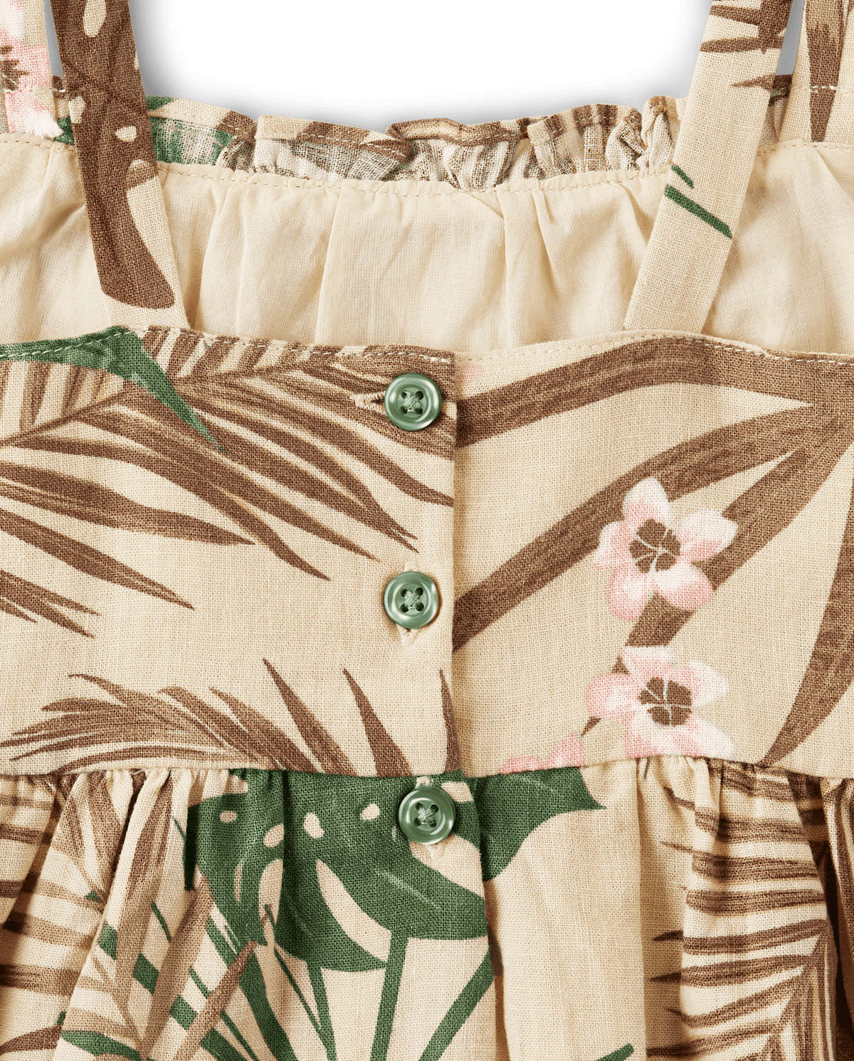 Детские платья Gymboree Girls Matching Family Palm Ruffle Dress - Safari