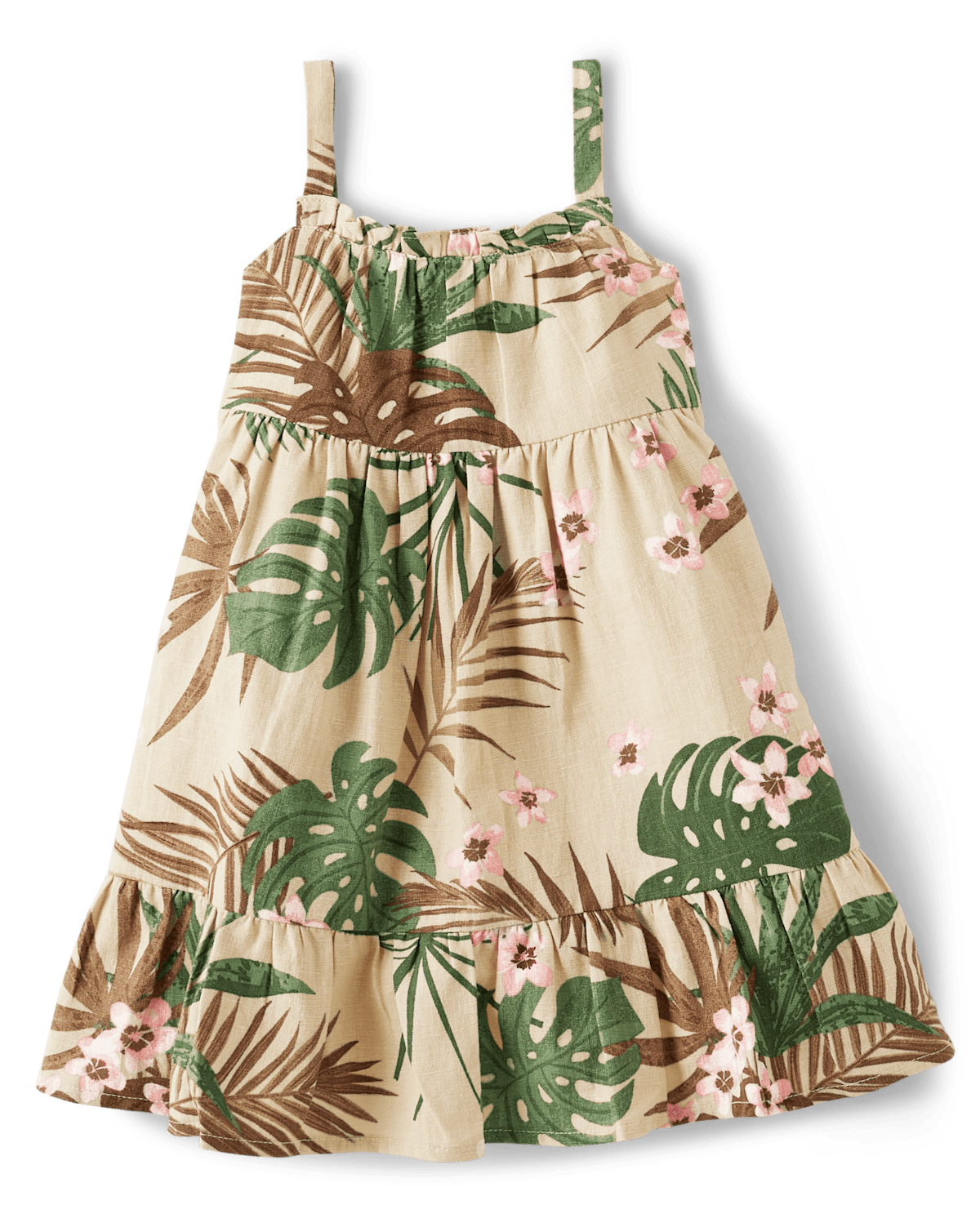 Детские платья Gymboree Baby Girls Matching Family Palm Ruffle Dress - Safari