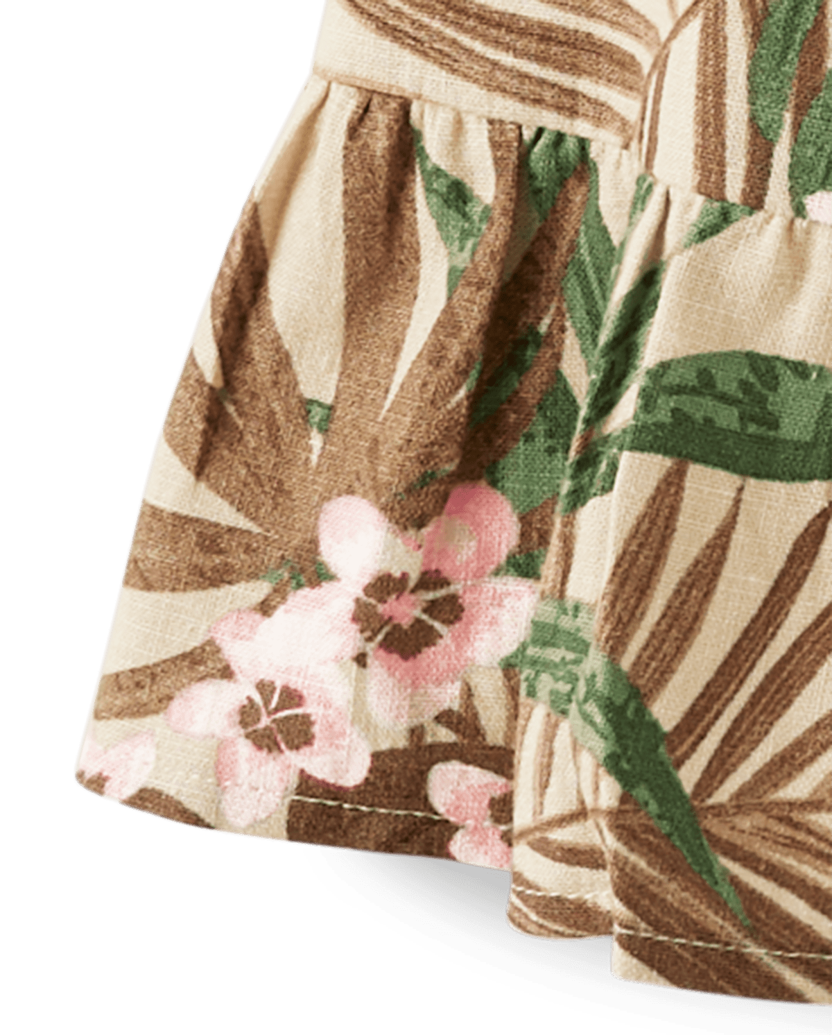 Детские платья Gymboree Baby Girls Matching Family Palm Ruffle Dress - Safari — фото 4