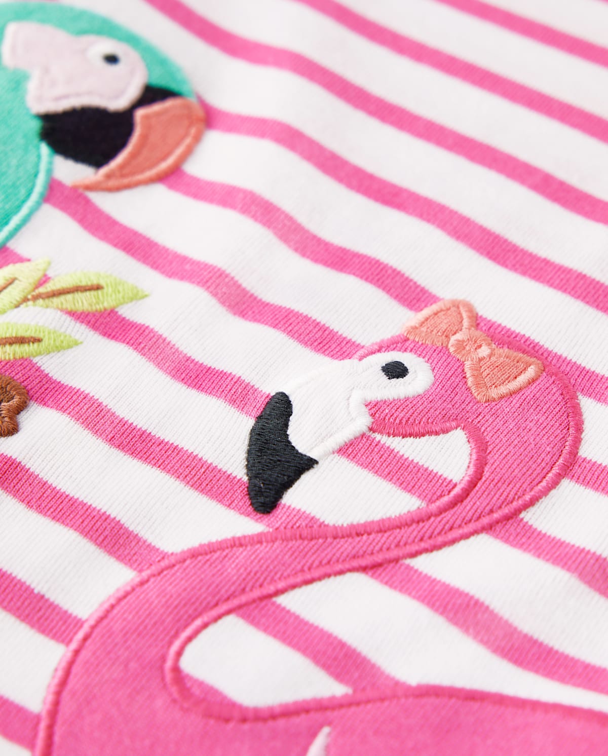 Детские пижамы Gymboree Girls Striped Embroidered Bird Snug Fit Cotton Pajamas - Gymmies