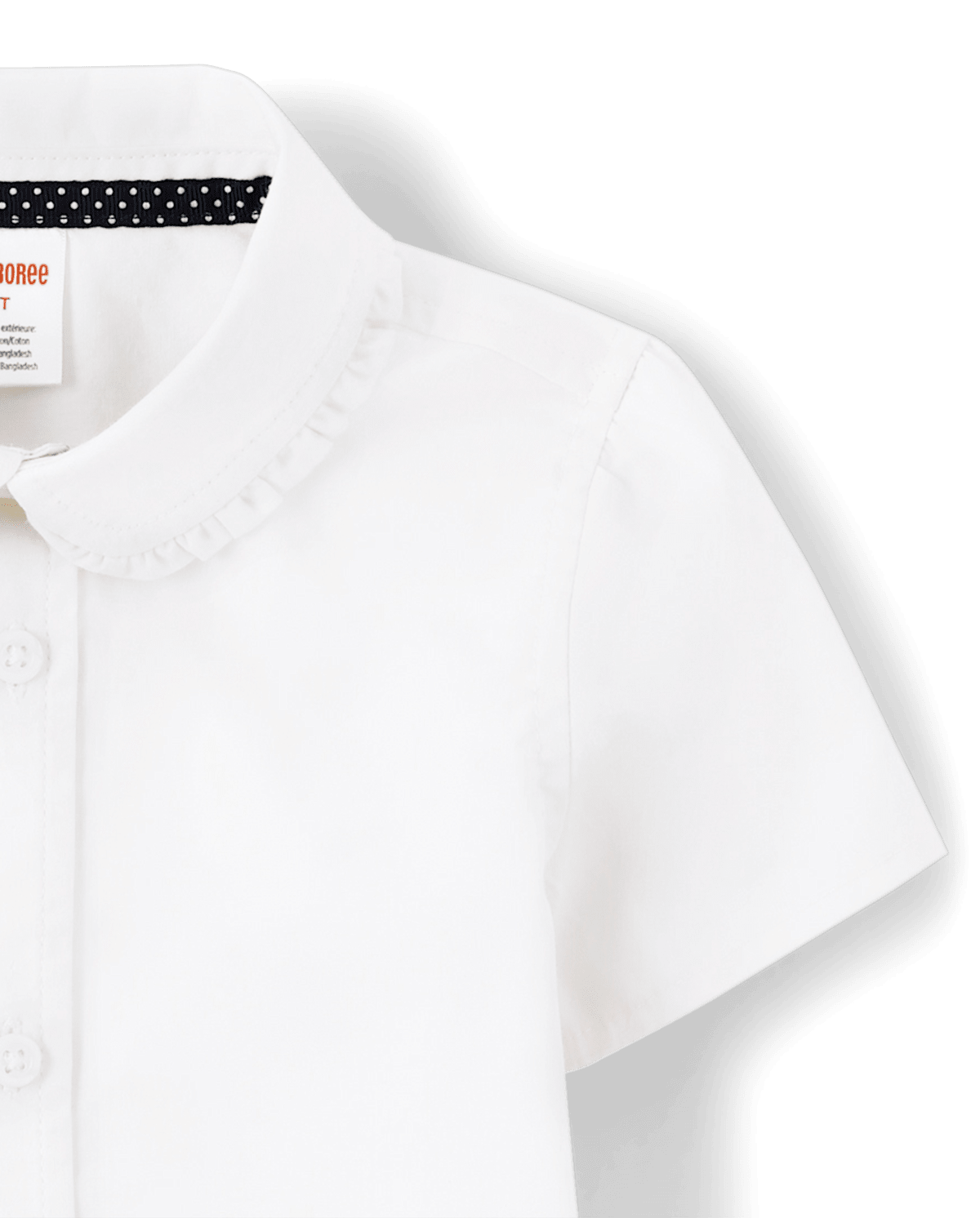Детские рубашки Gymboree Girls Wrinkle-Resistant Ruffle Poplin Button Up Shirt - Uniform — фото 3