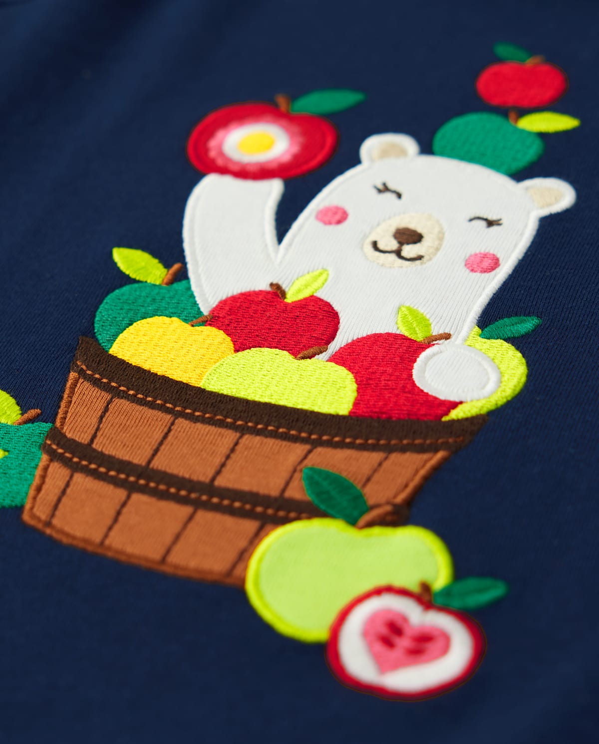 Детские топы Gymboree Girls Embroidered Bear Top - Apple Orchard — фото 2
