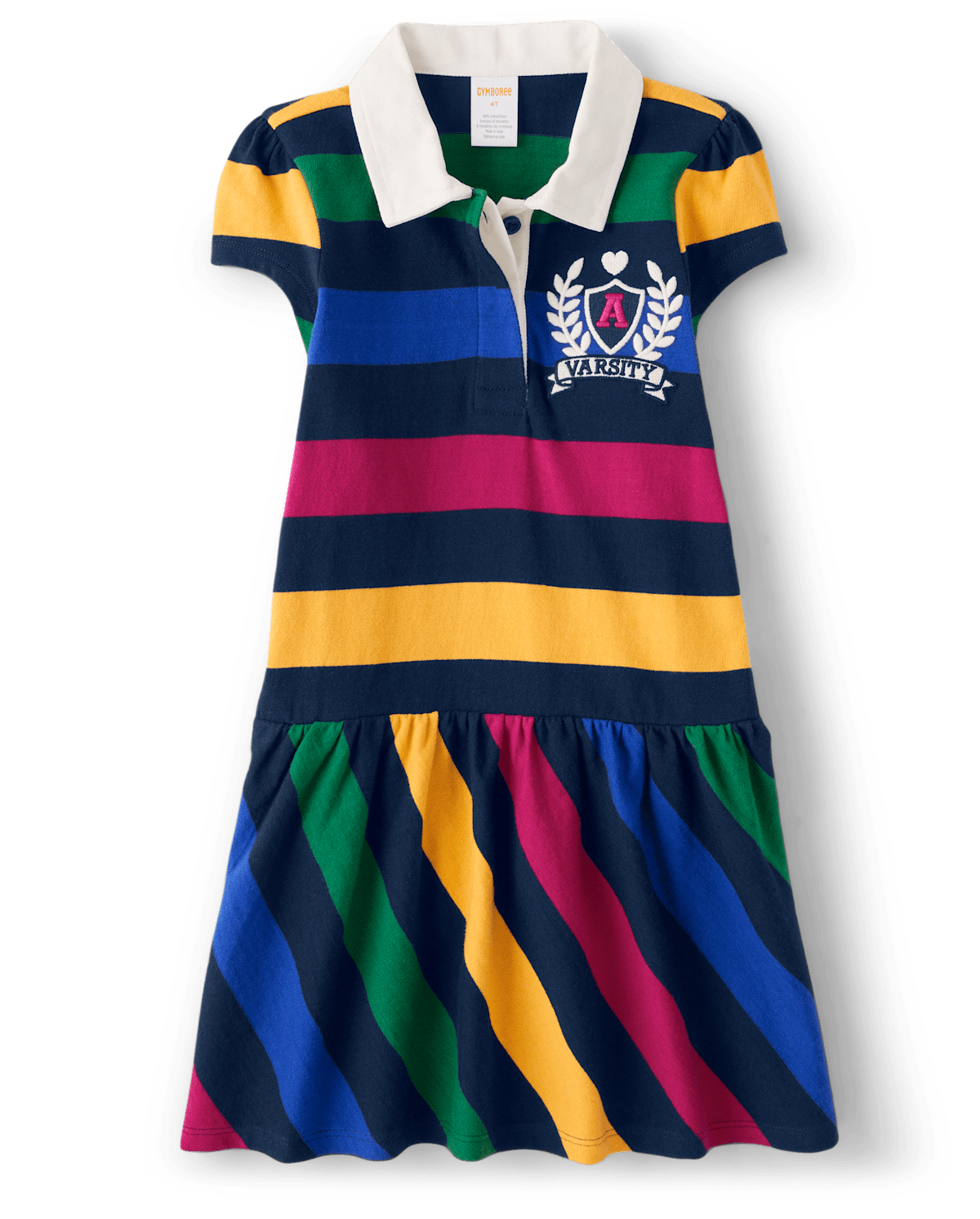 Детские платья Gymboree Girls Striped Varsity Patch Polo Dress - Prep School