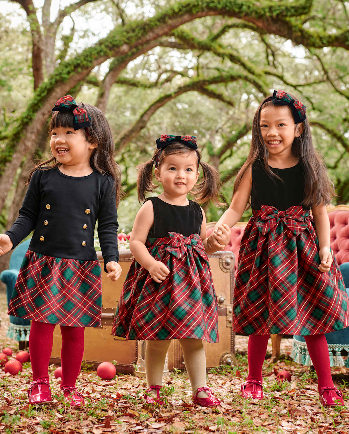 Детские платья Gymboree Girls Plaid Ponte Button Front Dress - A Royal Christmas — фото 3