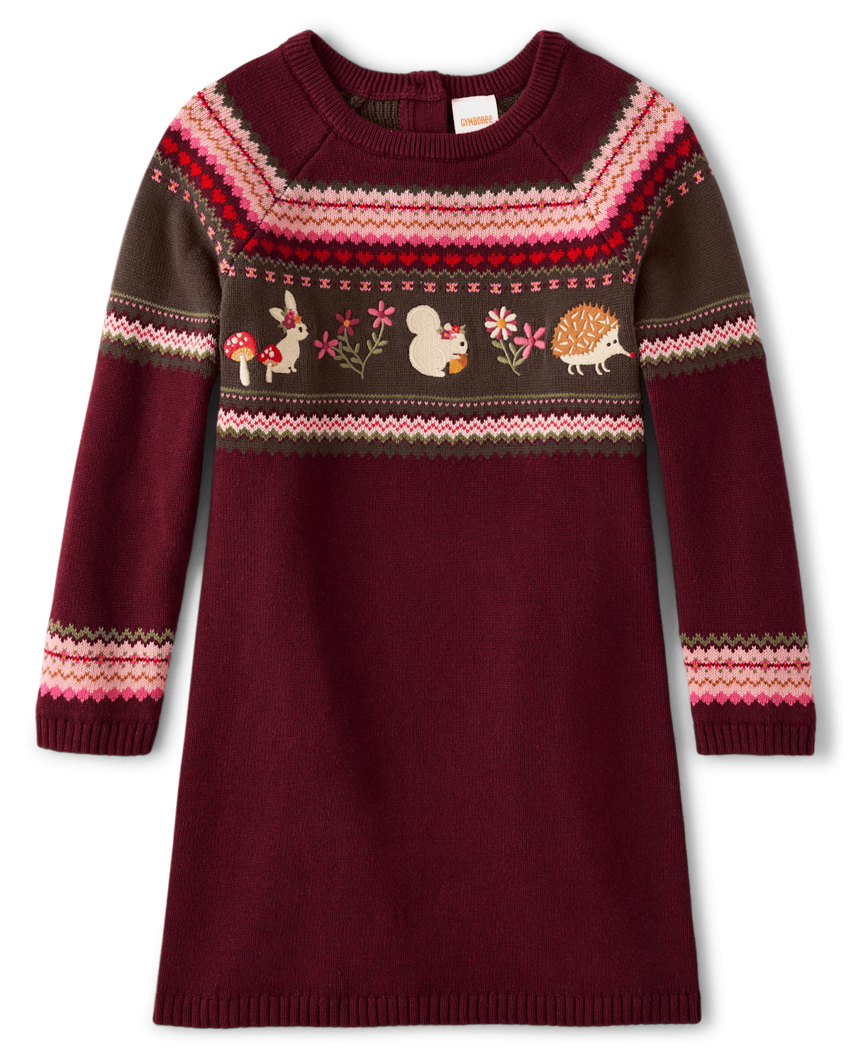 Детские платья Gymboree Girls Embroidered Forest Animal Fairisle Sweater Dress - Enchanted Forest