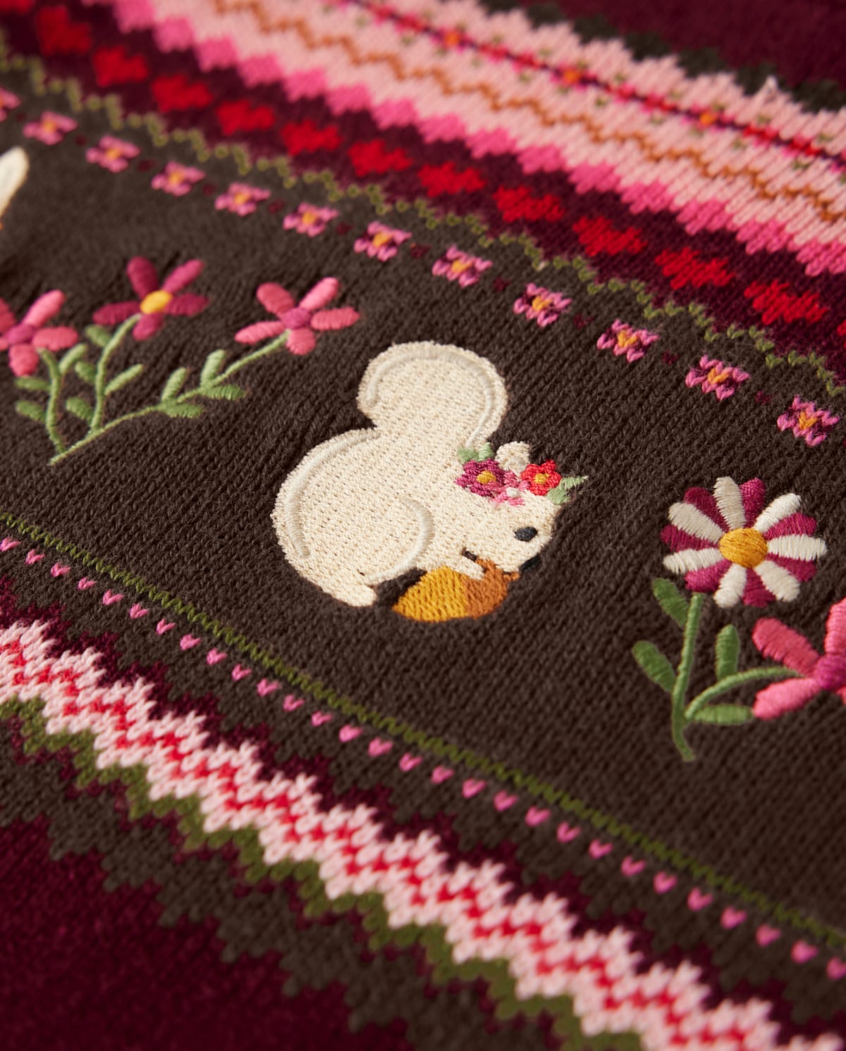 Детские платья Gymboree Girls Embroidered Forest Animal Fairisle Sweater Dress - Enchanted Forest — фото 2