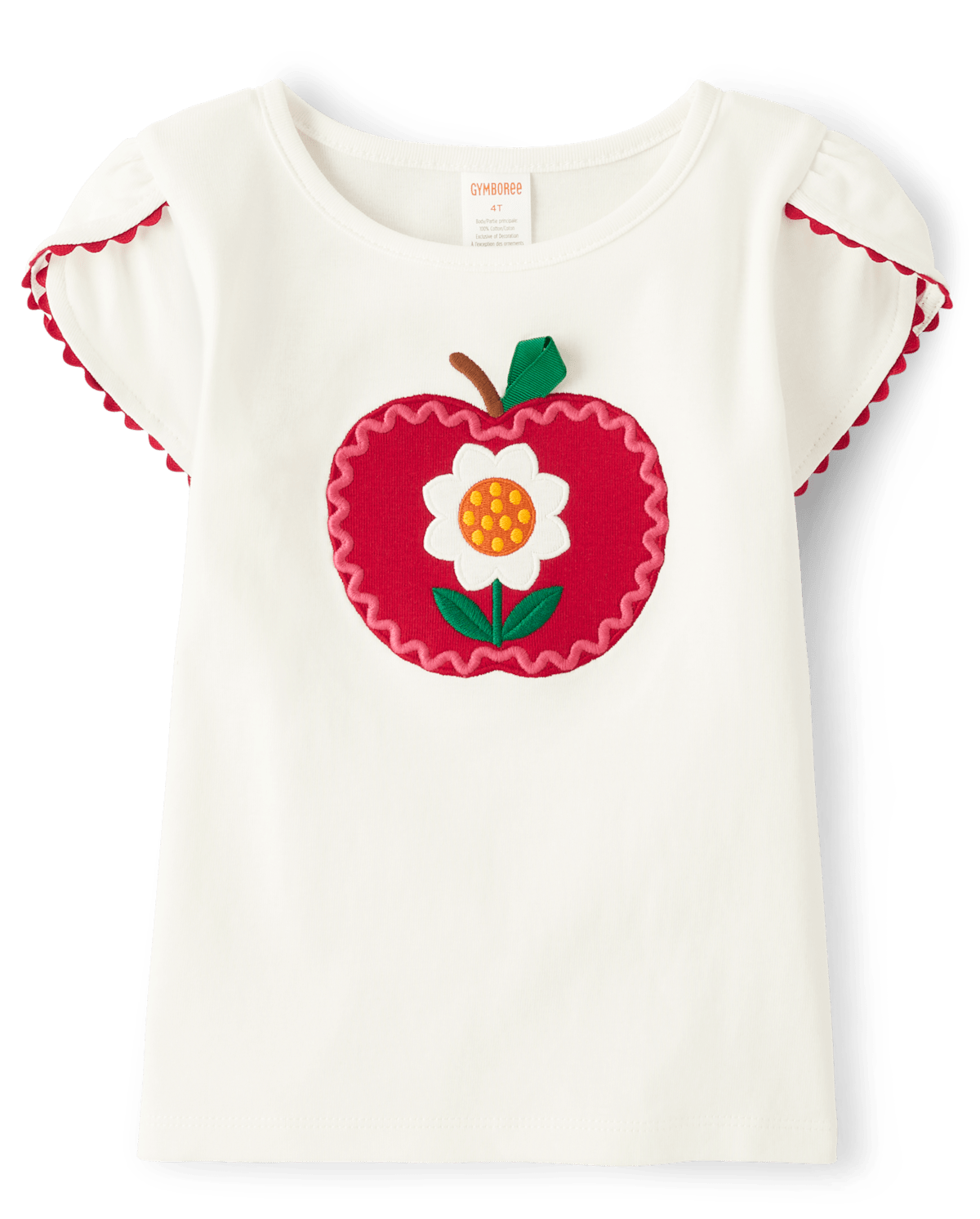 Детские топы Gymboree Girls Embroidered Apple Daisy Tulip Top - Apple Orchard