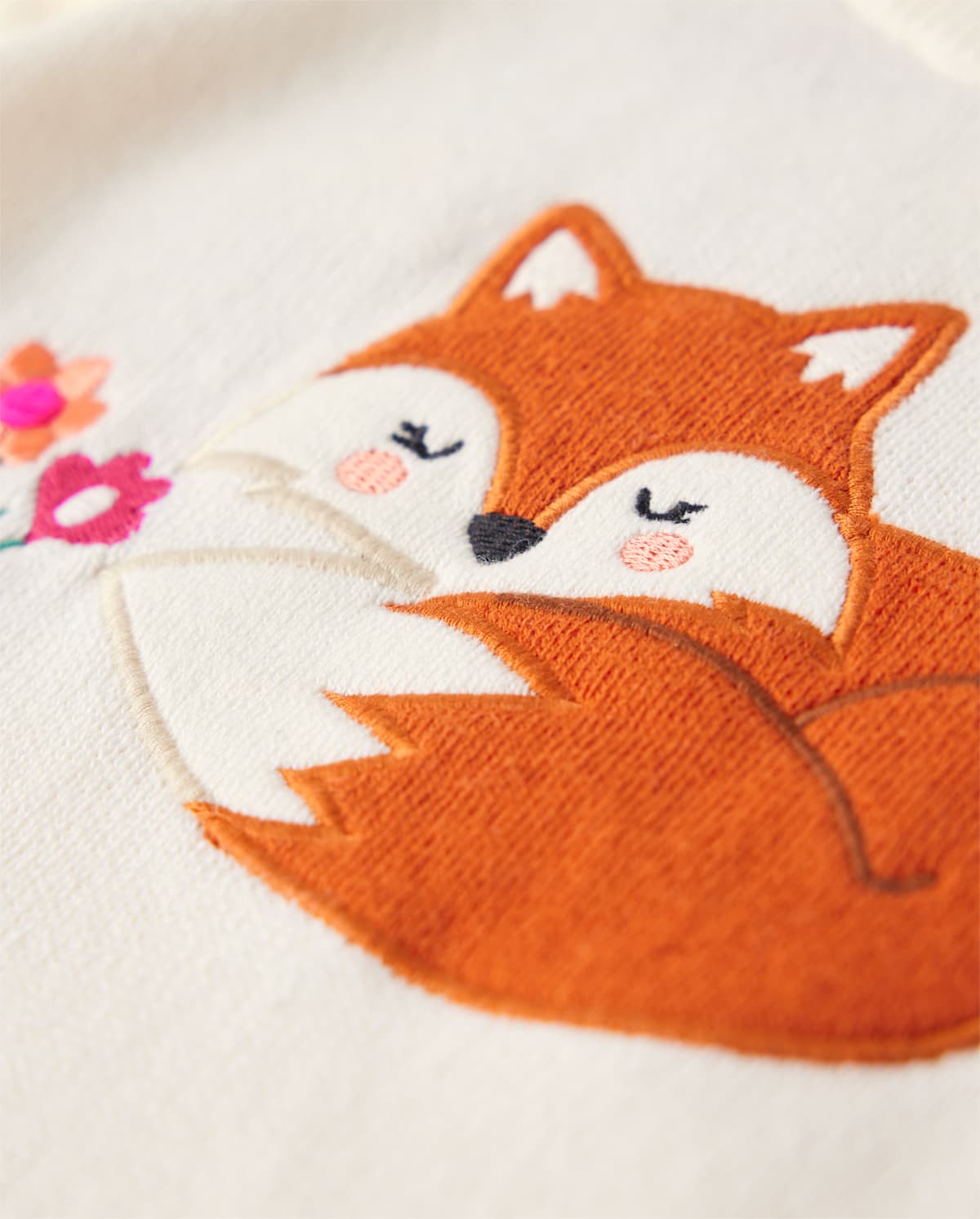 Детские свитеры Gymboree Girls Embroidered Fox Sweater - Friendly Fox — фото 2