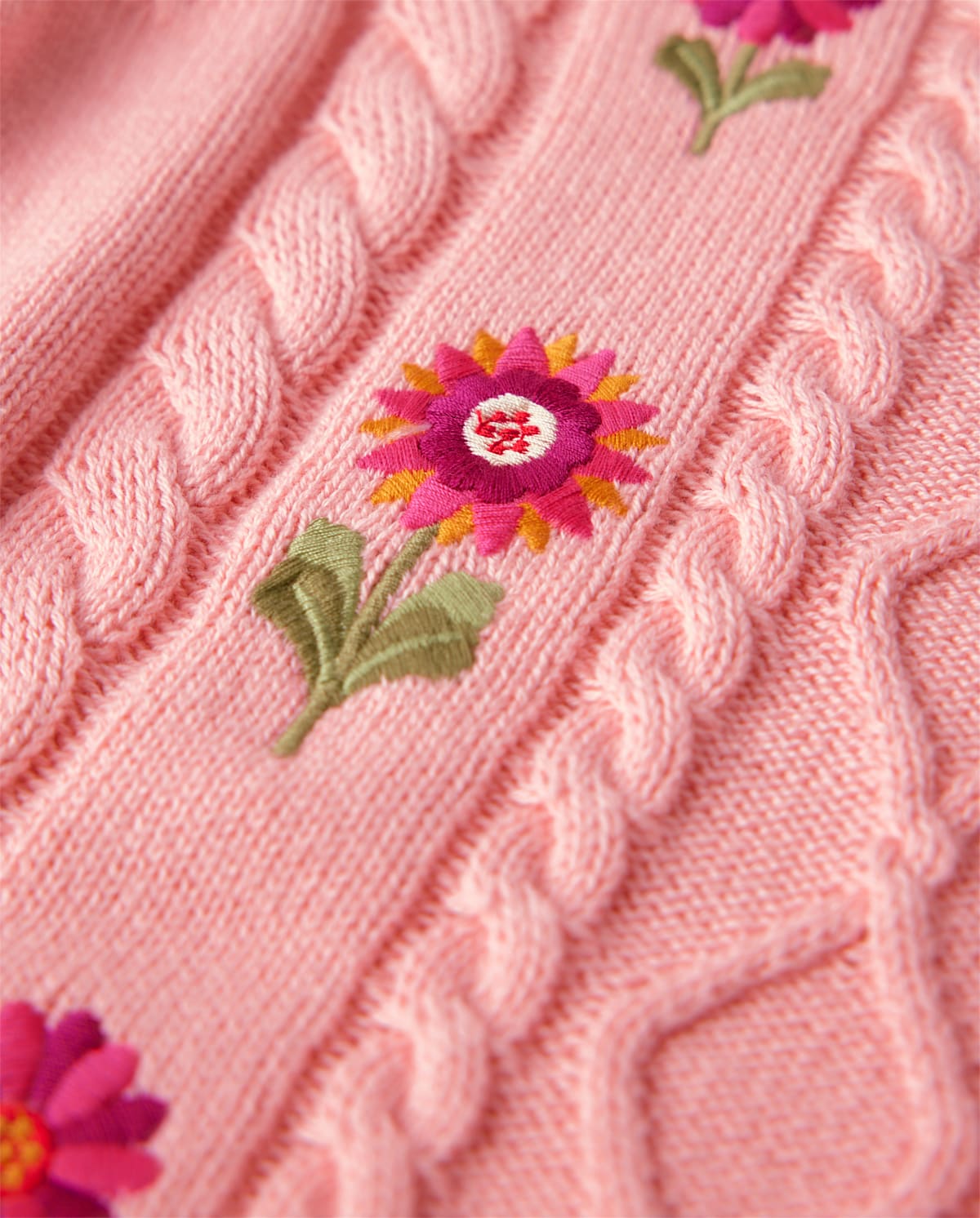 Детские свитеры Gymboree Girls Embroidered Flower Cable Knit Sweater - Enchanted Forest — фото 2