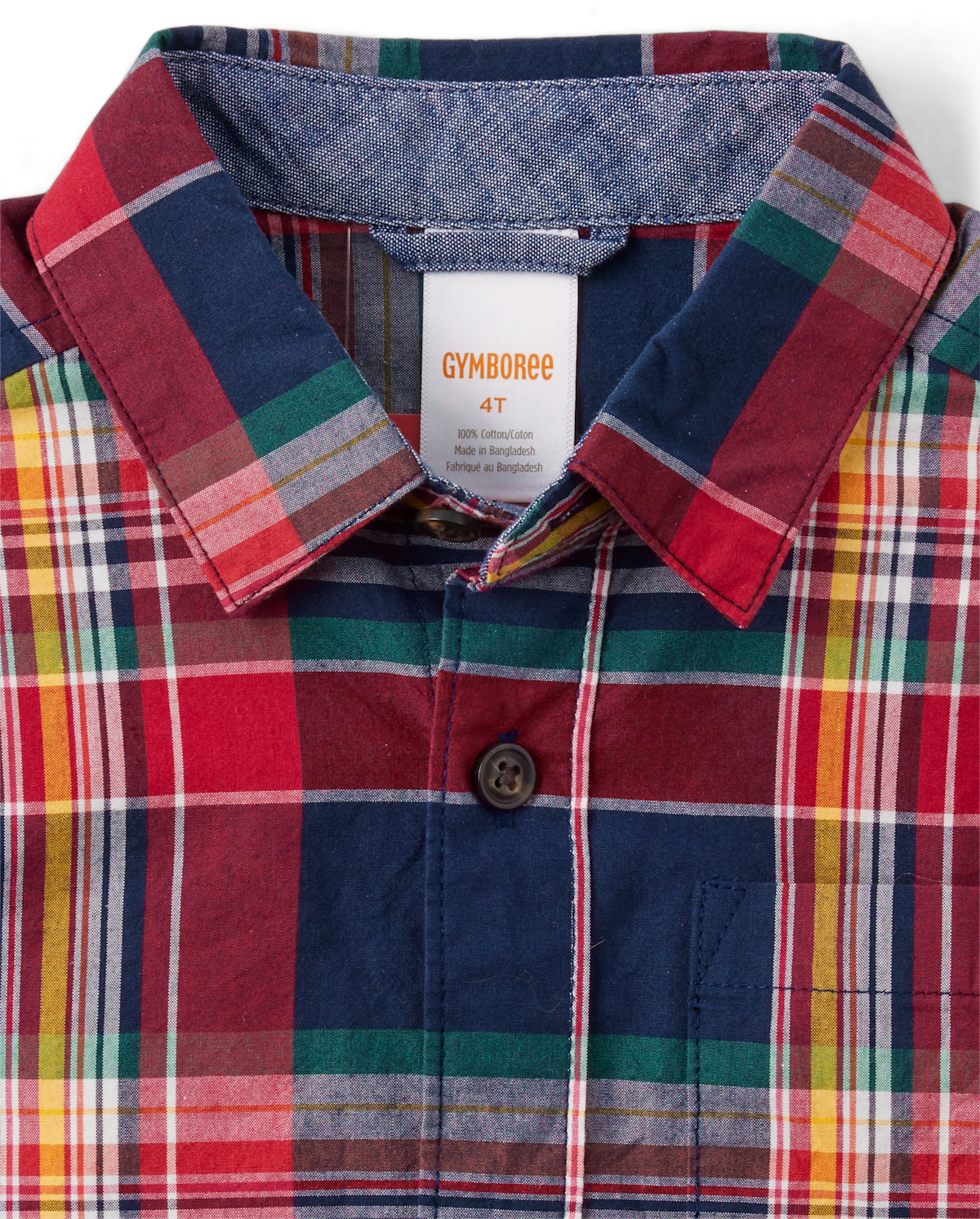 Детские рубашки Gymboree Boys Matching Family Plaid Poplin Button Up Shirt - Apple Orchard — фото 2