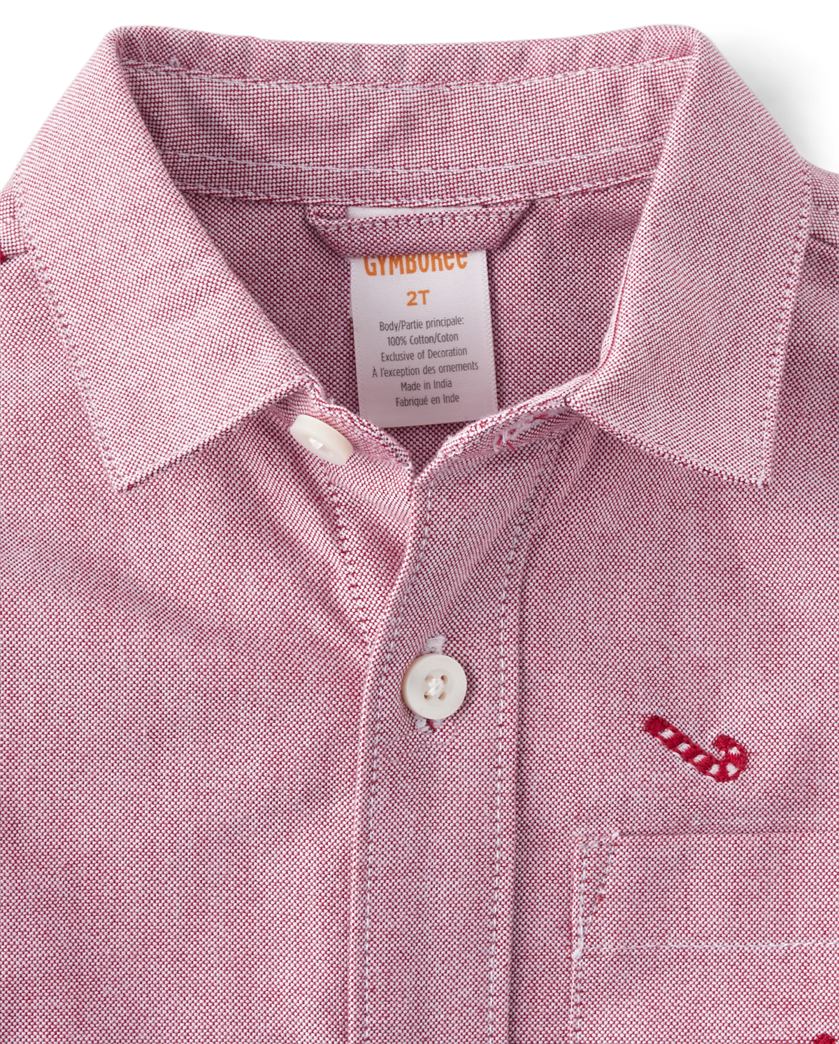 Детские рубашки Gymboree Boys Embroidered Candy Cane Oxford Button Up Shirt - A Royal Christmas