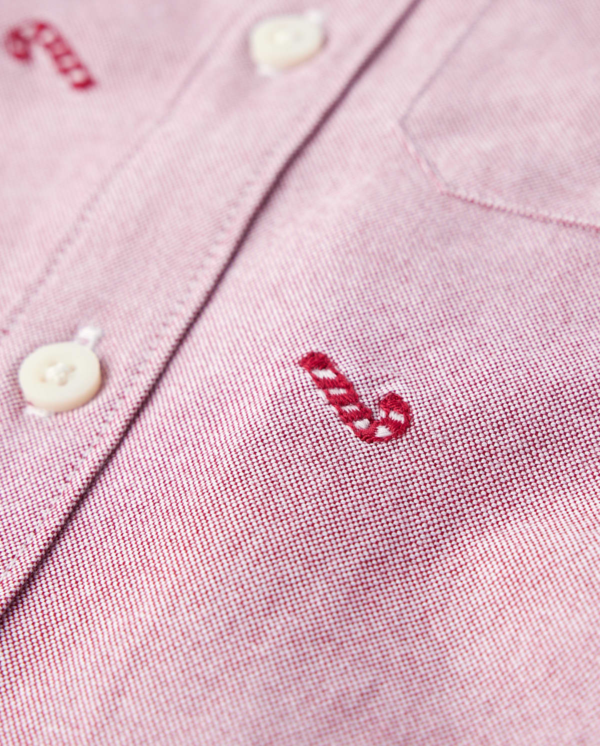 Детские рубашки Gymboree Boys Embroidered Candy Cane Oxford Button Up Shirt - A Royal Christmas — фото 2