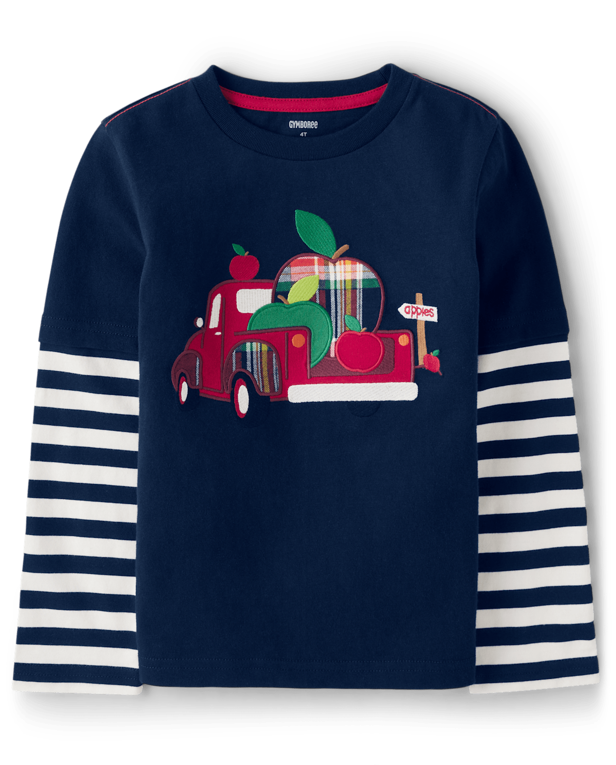 Детские топы Gymboree Boys Embroidered Truck Layered Top - Apple Orchard