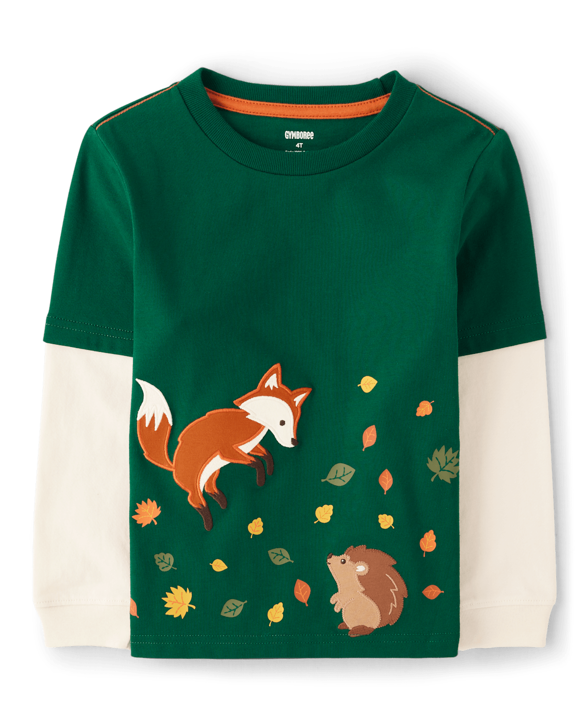 Детские топы Gymboree Boys Embroidered Fox Layered Top - Friendly Fox