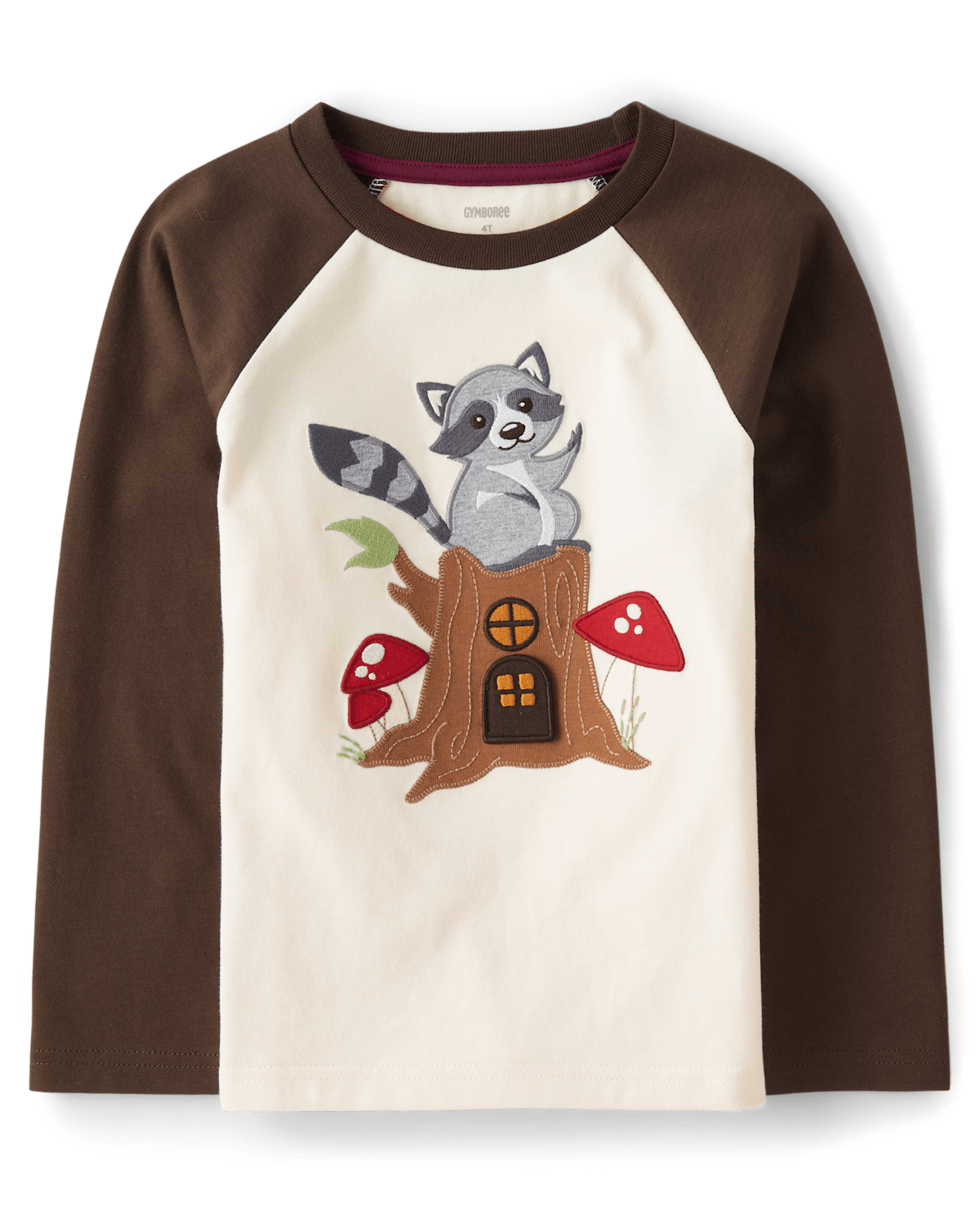Детские топы Gymboree Boys Embroidered Raccoon Raglan Top - Enchanted Forest