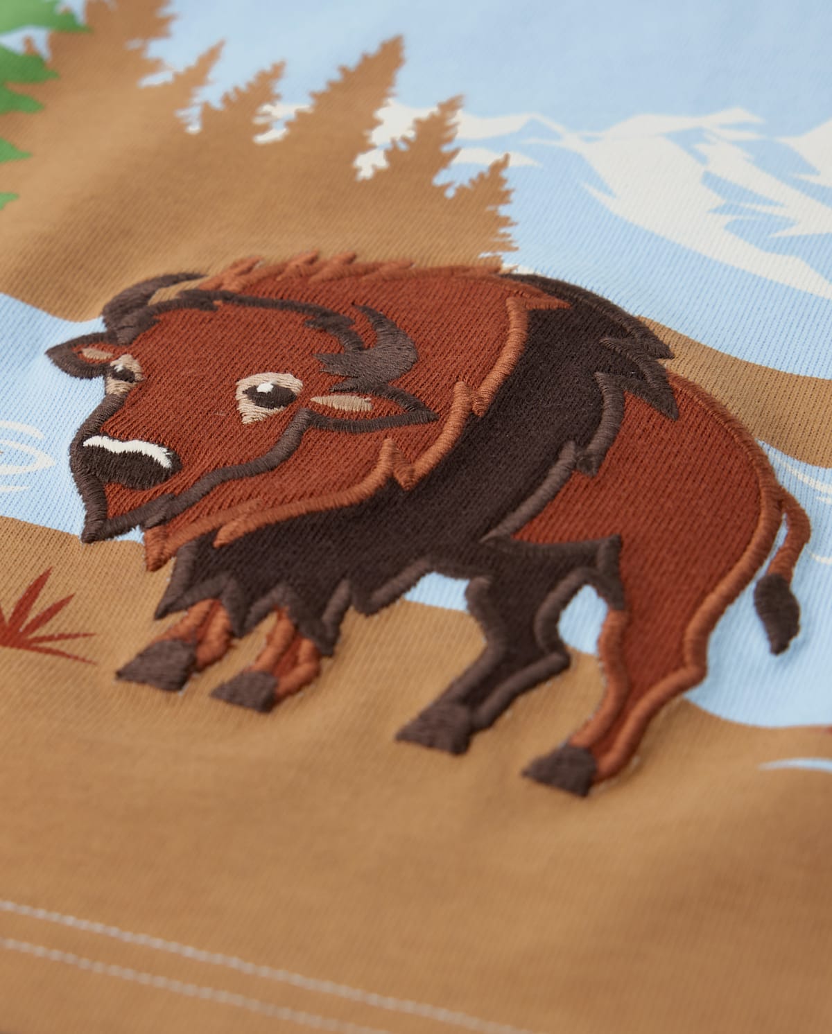 Детские топы Gymboree Boys Embroidered Bison Top - Montana Mountain — фото 2