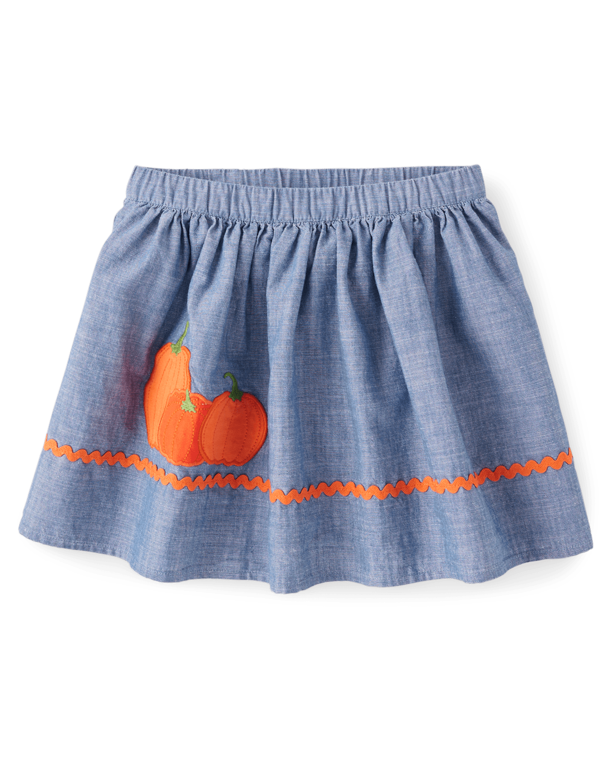 Детские юбки Gymboree Girls Embroidered Pumpkin Chambray Skort - Lil' Pumpkin