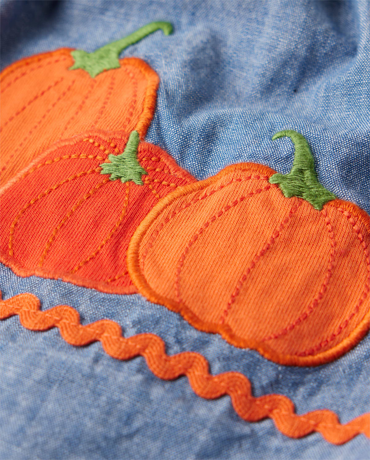 Детские юбки Gymboree Girls Embroidered Pumpkin Chambray Skort - Lil' Pumpkin — фото 2