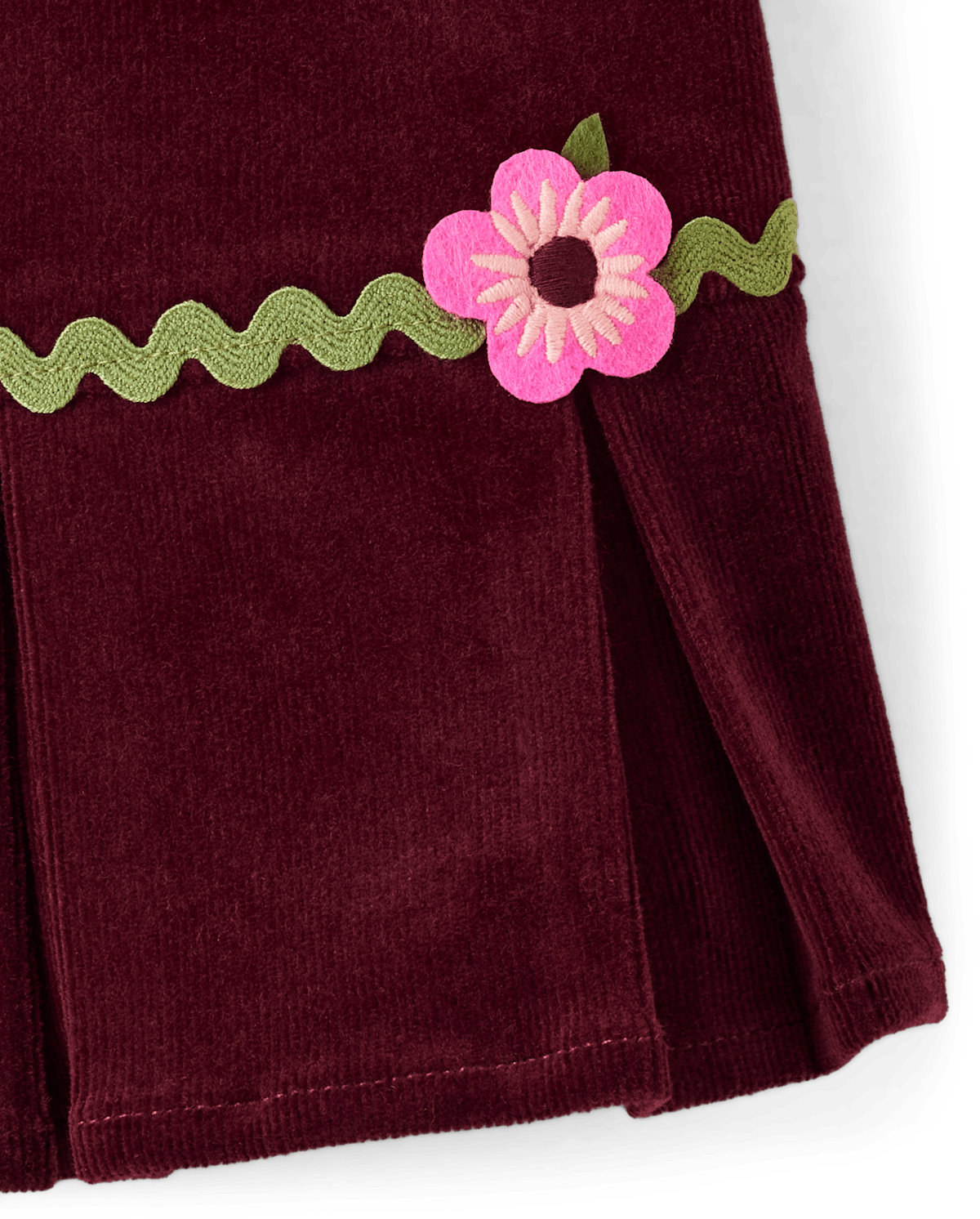 Детские юбки Gymboree Girls Flower Corduroy Pleated Skirt - Enchanted Forest — фото 3