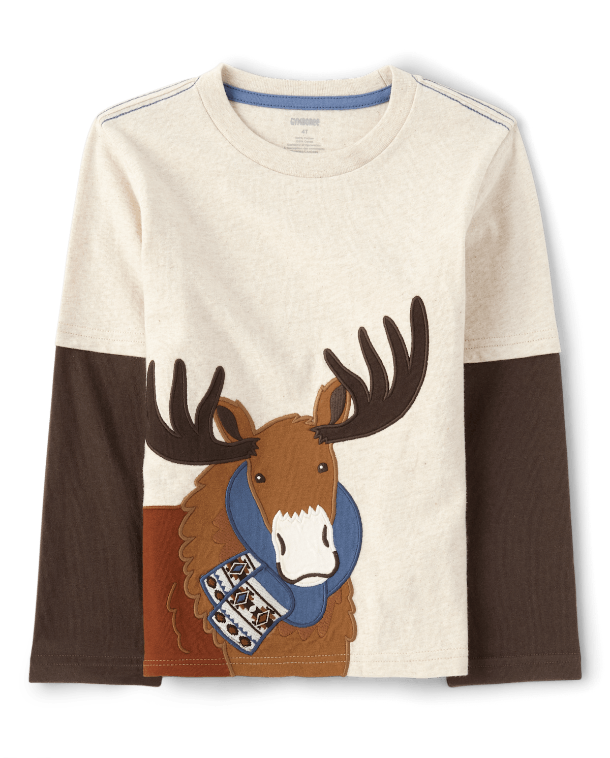 Детские топы Gymboree Boys Embroidered Moose Layered Top - Montana Mountain