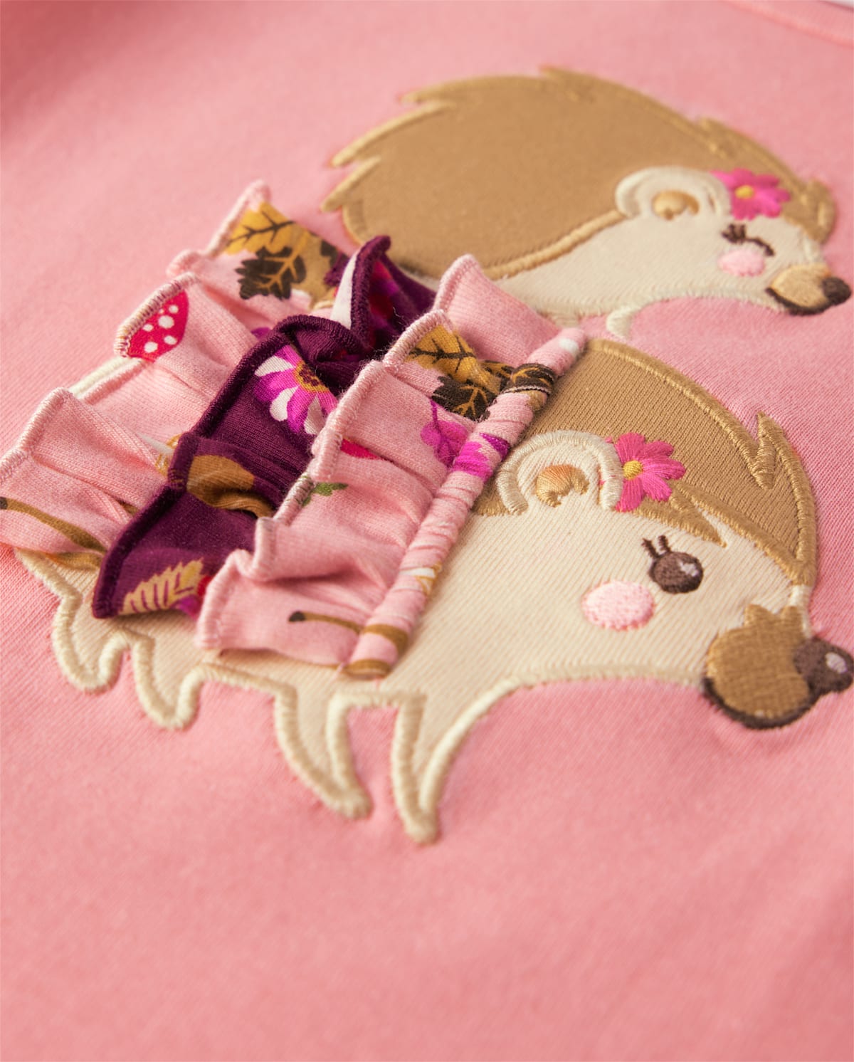 Детские топы Gymboree Girls Embroidered Hedgehog Ruffle Top - Enchanted Forest