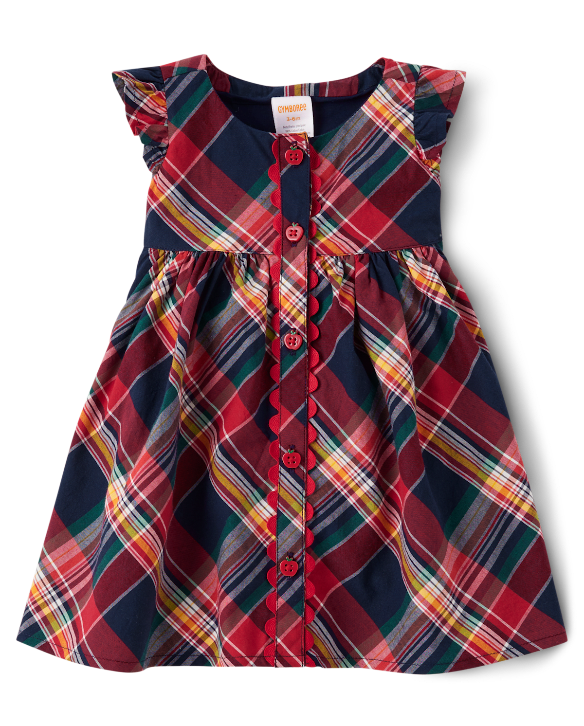 Детские платья Gymboree Baby Girls Matching Family Plaid Poplin Babydoll Dress - Apple Orchard — фото 2