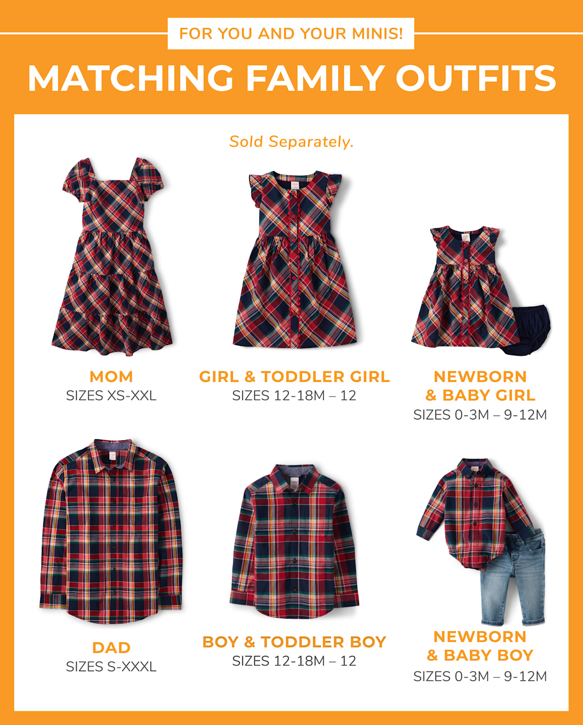 Детские платья Gymboree Baby Girls Matching Family Plaid Poplin Babydoll Dress - Apple Orchard — фото 3