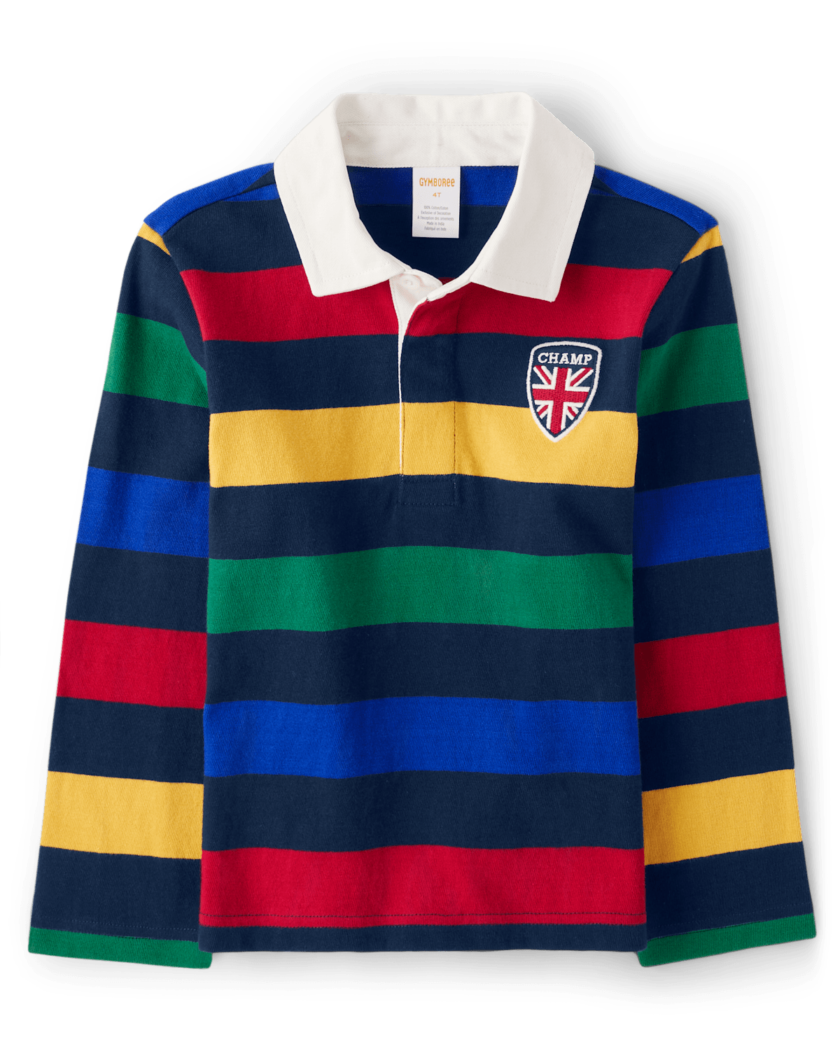 Детские топы Gymboree Boys Striped Varsity Patch Rugby Polo - Prep School