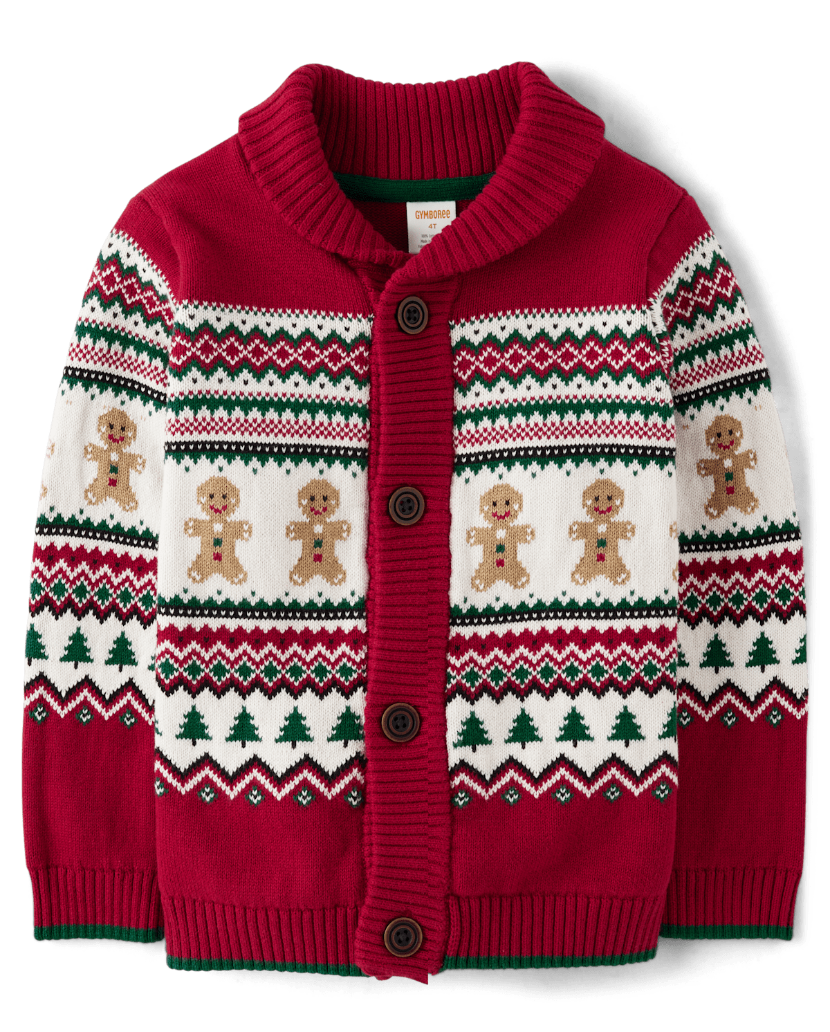 Детские кардиганы Gymboree Boys Matching Family Gingerbread Fairisle Cardigan - Christmas Cabin