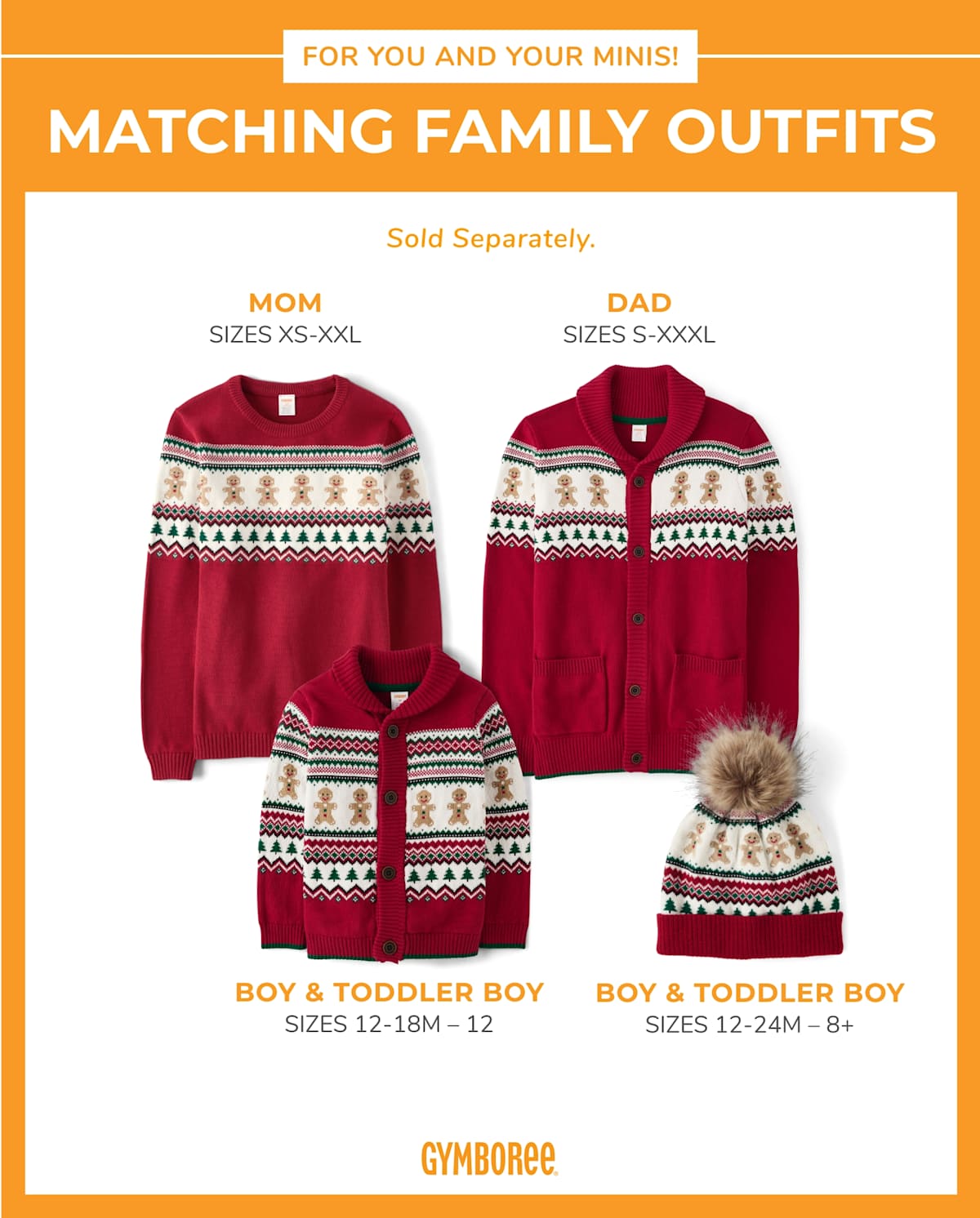 Детские кардиганы Gymboree Boys Matching Family Gingerbread Fairisle Cardigan - Christmas Cabin — фото 3