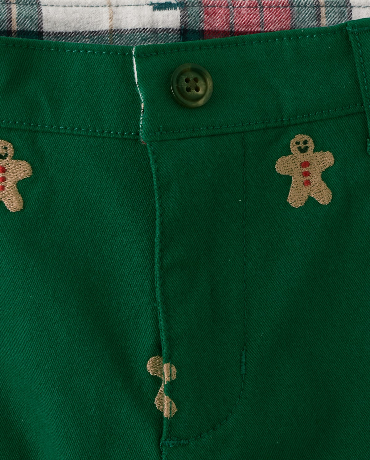 Детские брюки Gymboree Boys Schiffli Gingerbread Twill Chino Pants - Christmas Cabin — фото 2