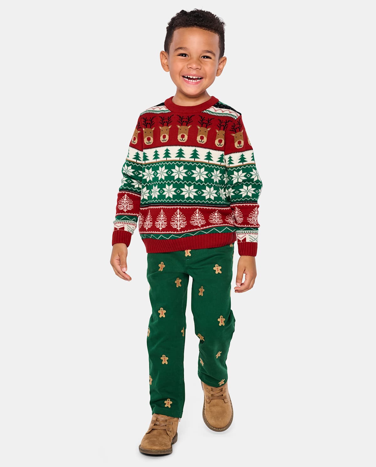Детские брюки Gymboree Boys Schiffli Gingerbread Twill Chino Pants - Christmas Cabin — фото 3