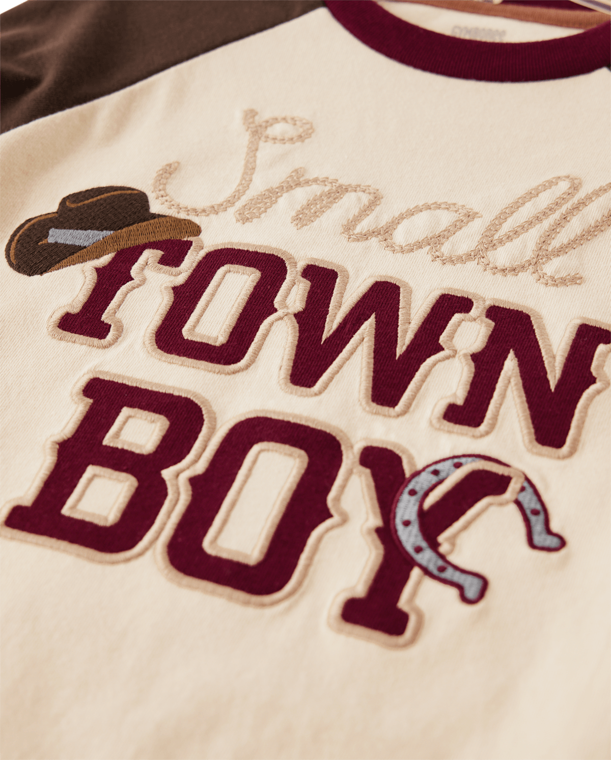 Детские топы Gymboree Boys Embroidered Small Town Boy Raglan Top - Rustic Ranch