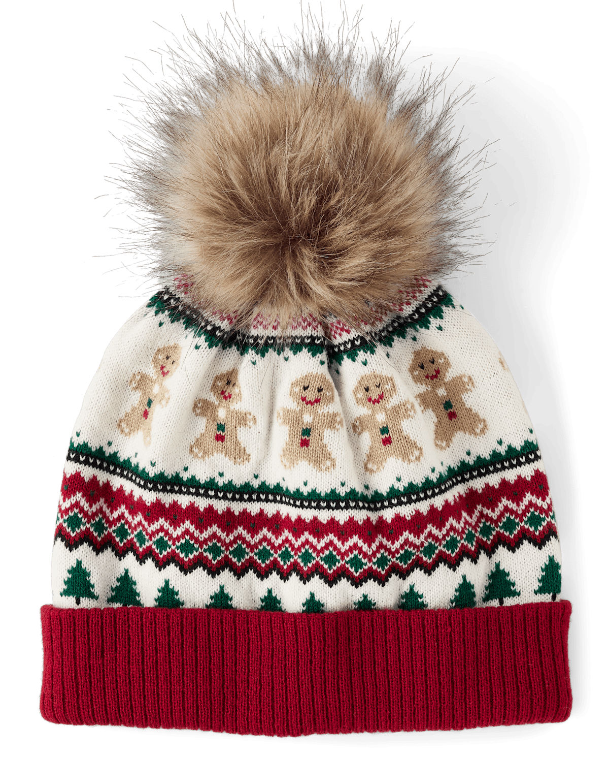 Детские головные уборы Gymboree Boys Gingerbread Fairisle Pom Hat - Christmas Cabin