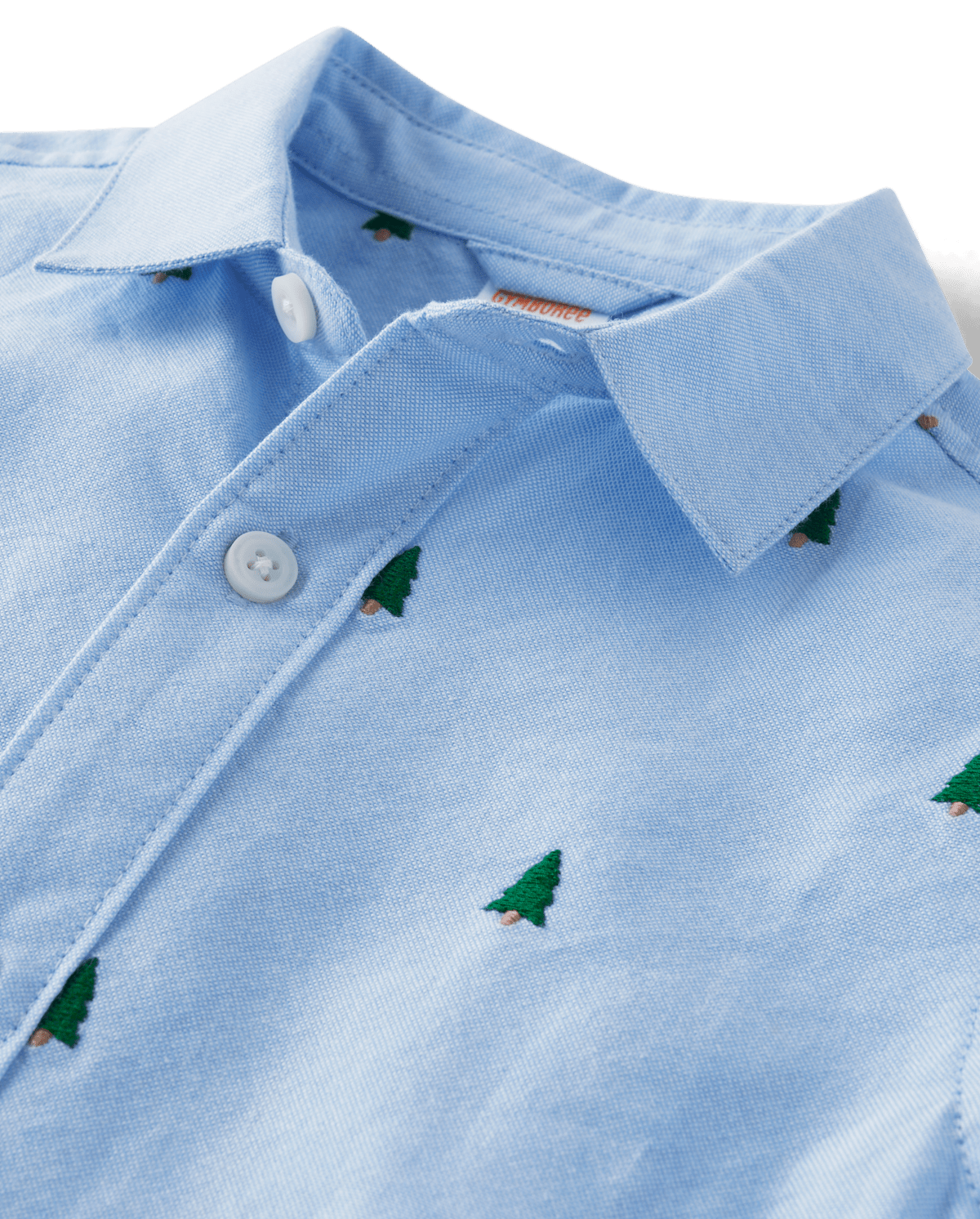 Детские рубашки Gymboree Boys Schiffli Christmas Tree Oxford Button Up Shirt - Nutcracker