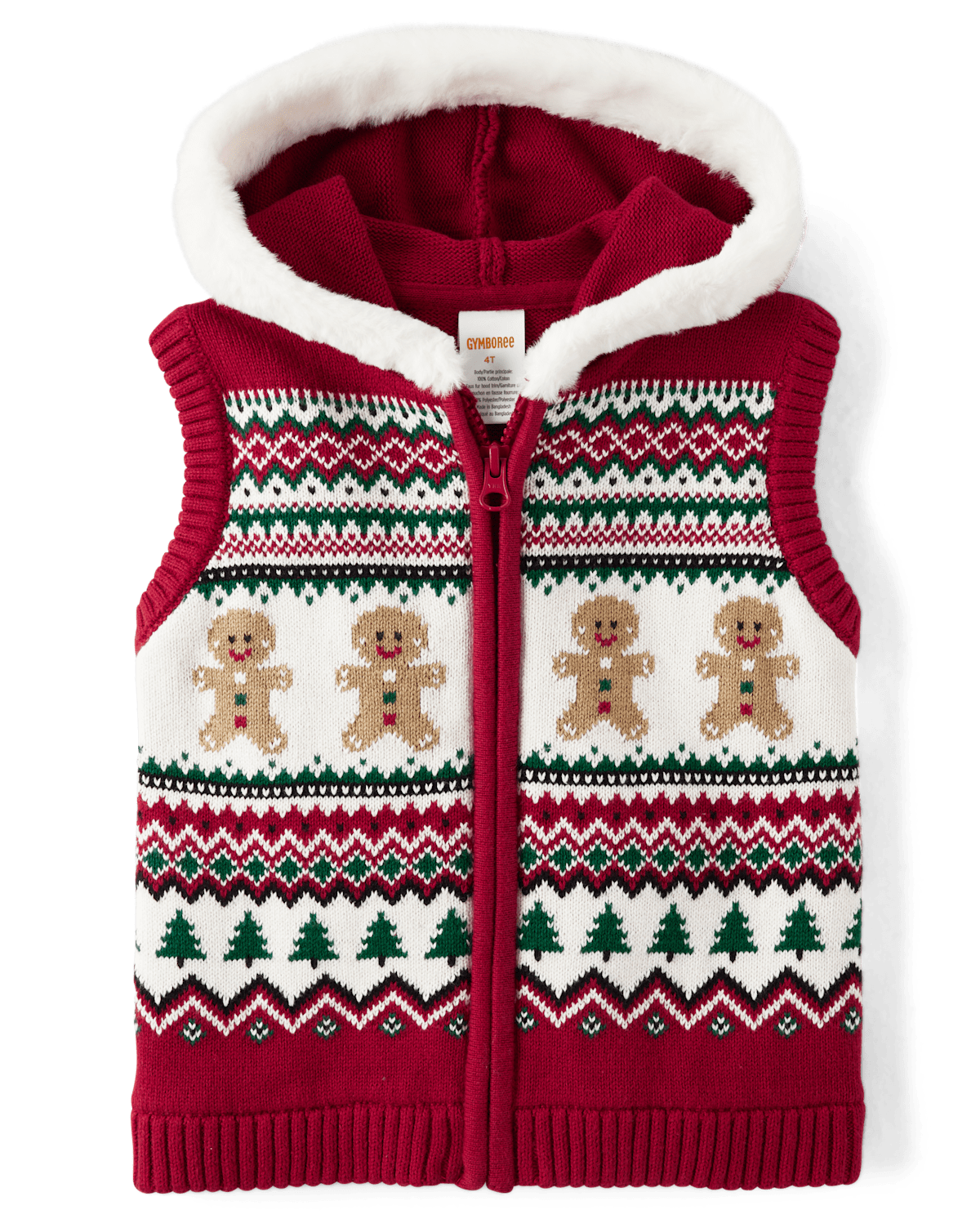 Детские свитеры Gymboree Girls Intarsia Gingerbread Fairisle Sweater Vest - Holiday Express