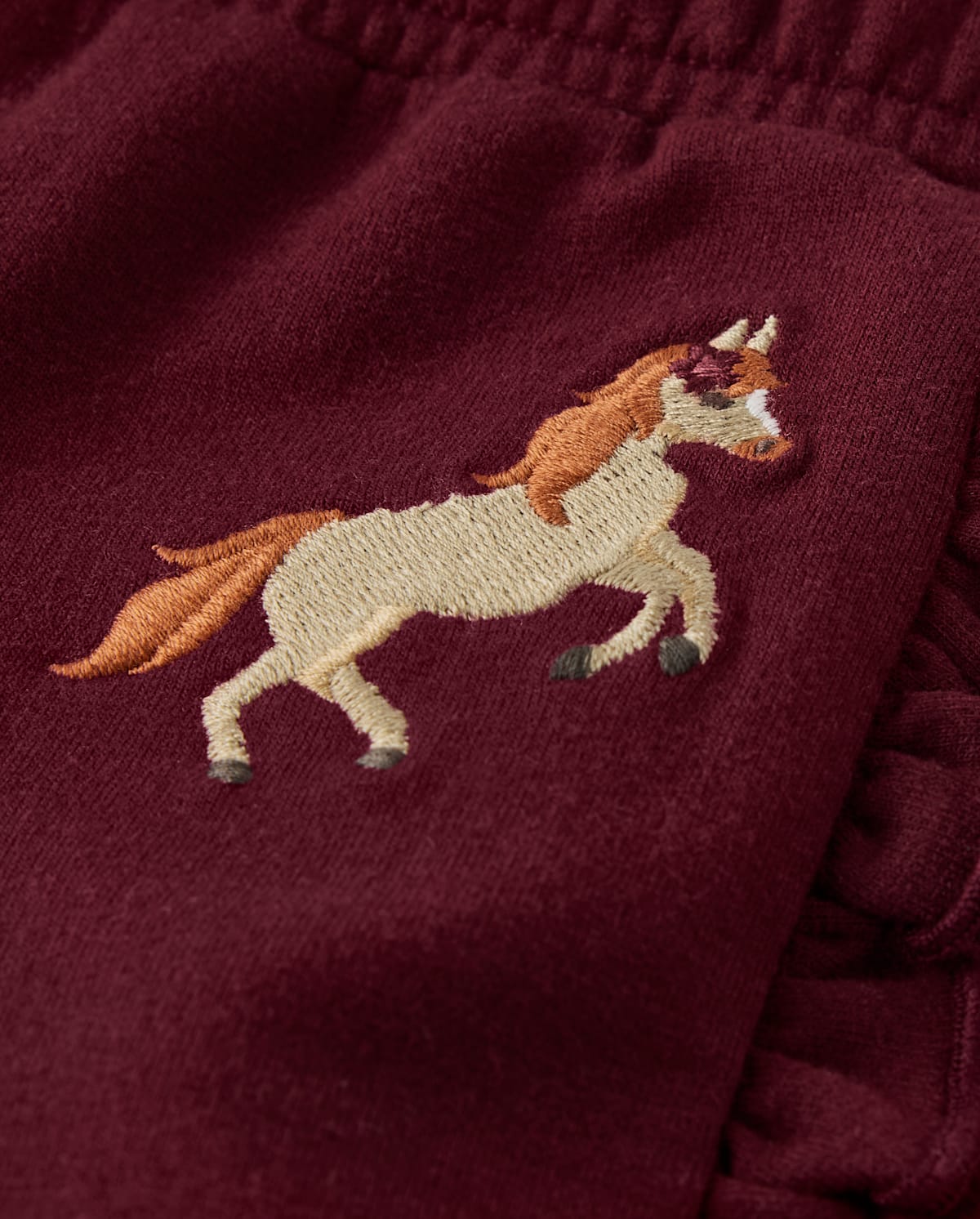 Детские брюки Gymboree Girls Embroidered Horse Fleece Jogger Pants - Rustic Ranch